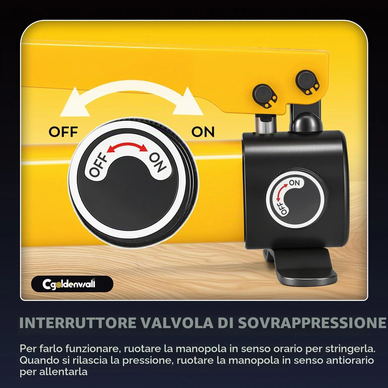CGOLDENWALL CP-180 Pompa Idraulica Manuale, Alta Pressione 60kg/cm², Contenuto di Olio 400cc, con Lunghezza Tubo 0,8m, per Martinetti 10T/20T