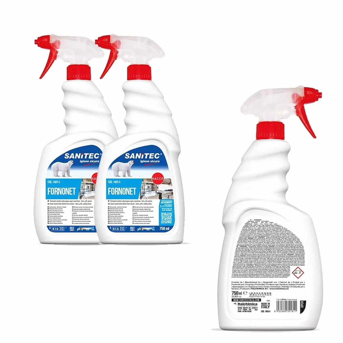 Sanitec Fornonet, Detergente Sgrassante per Forni 750 ml (Confezione) (2)