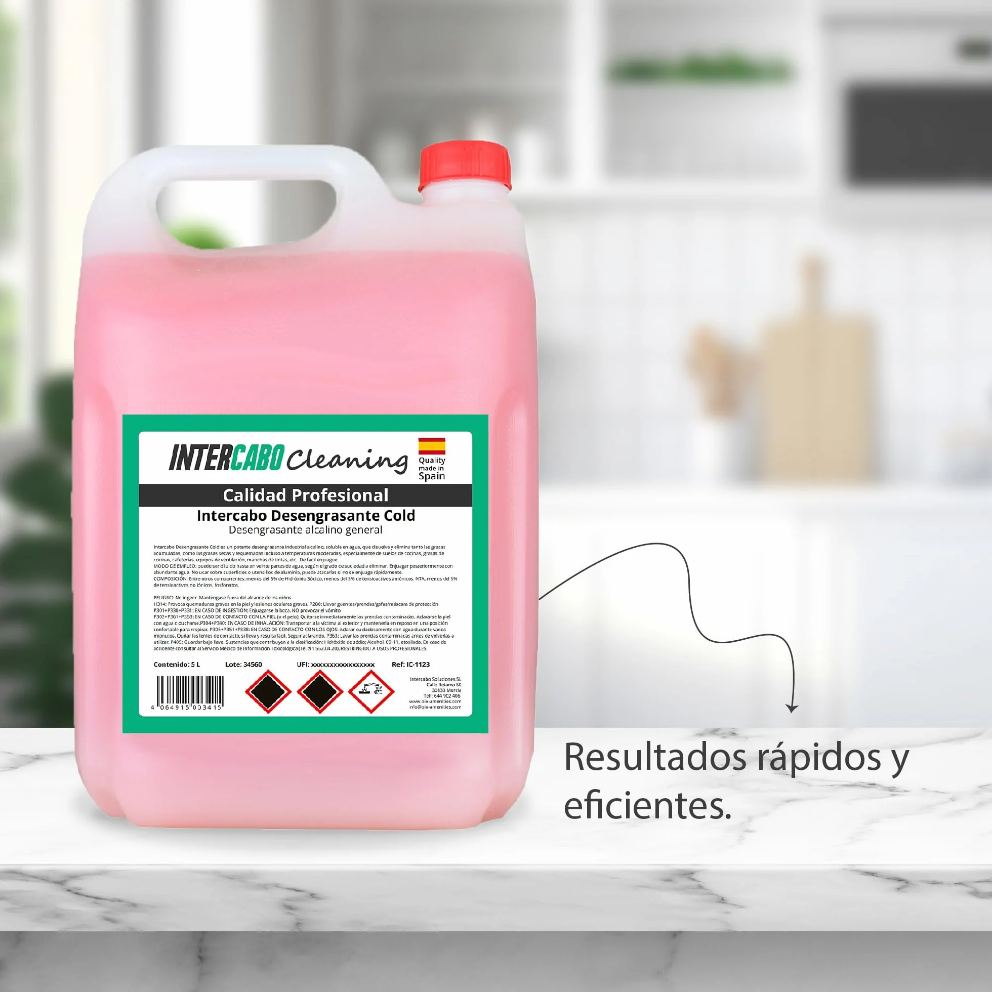 Sgrassatore Alcalino Professionale – 5 litri – Rimuove grasso ostinato da piani cottura, forni e superfici lavabili – Detergente concentrato per cucine industriali