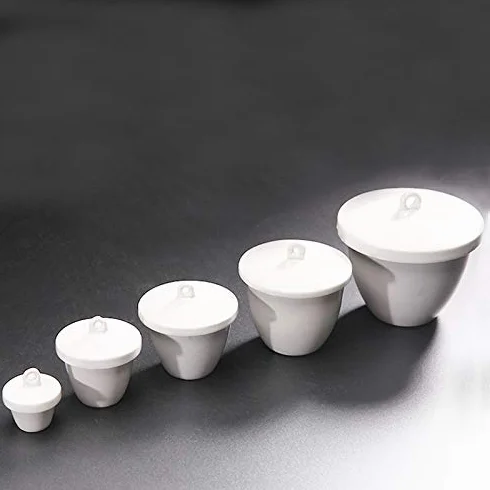 10 pezzi/confezione Crogiolo in ceramica all'ossido di alluminio con tappo Attrezzatura da laboratorio Crogiolo in porcellana(15mL 10 pieces)