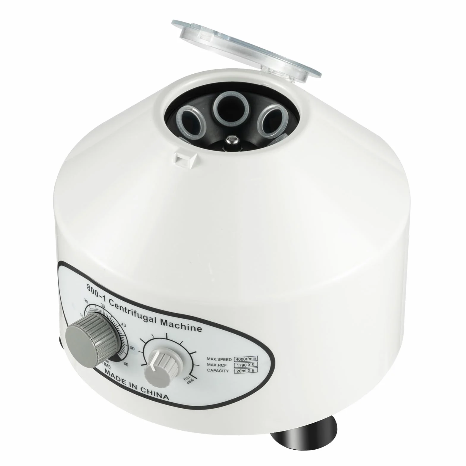 Centrifuga da 4000 giri/min, centrifuga da tavolo con capacità di 120 ml, per tubi da 6 × 20 ml, tempo e velocità regolabili, centrifuga da laboratorio, ideale per laboratori medici e biochimici