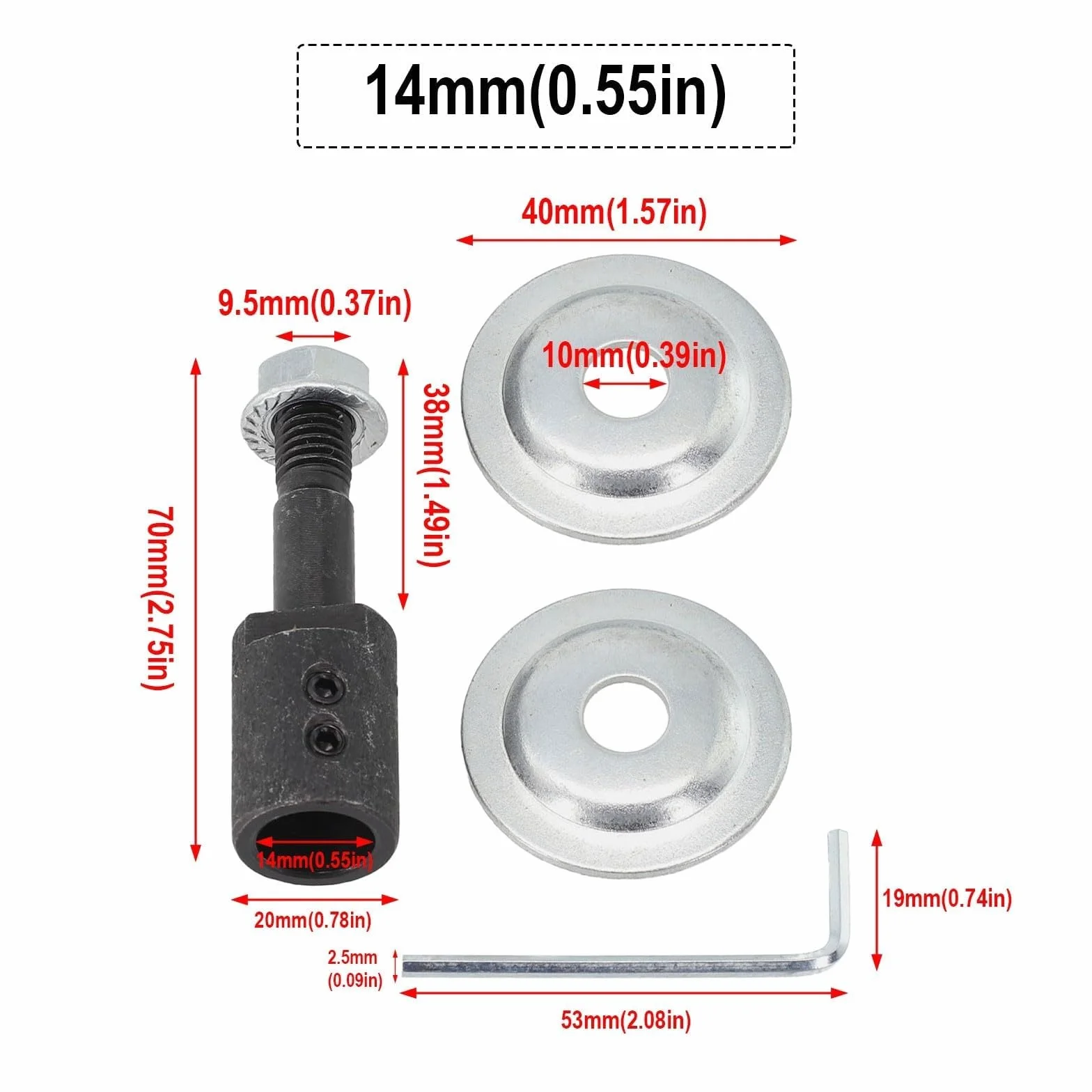 Adattatore per convertire trapani in strumenti di rettifica compatibile con alberi motore da 5 mm, 6 mm, 8 mm, 10 mm, 12 mm, 14 mm, 16 mm, per attività di lucidatura in officina (14 mm)