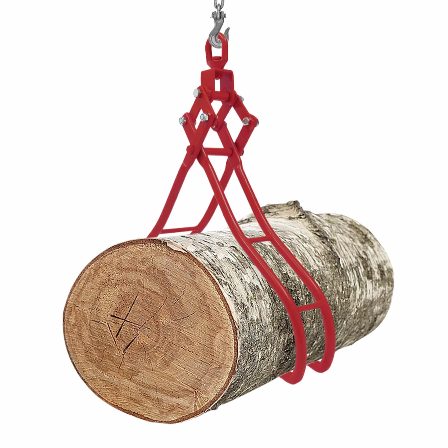 Pinza forestale per tronchi fino a 914 mm, forza di trazione 2T, pinza di sollevamento con 4 mandrini per camion, falegnameria, silvicoltura, edilizia, ecc. (rosso)
