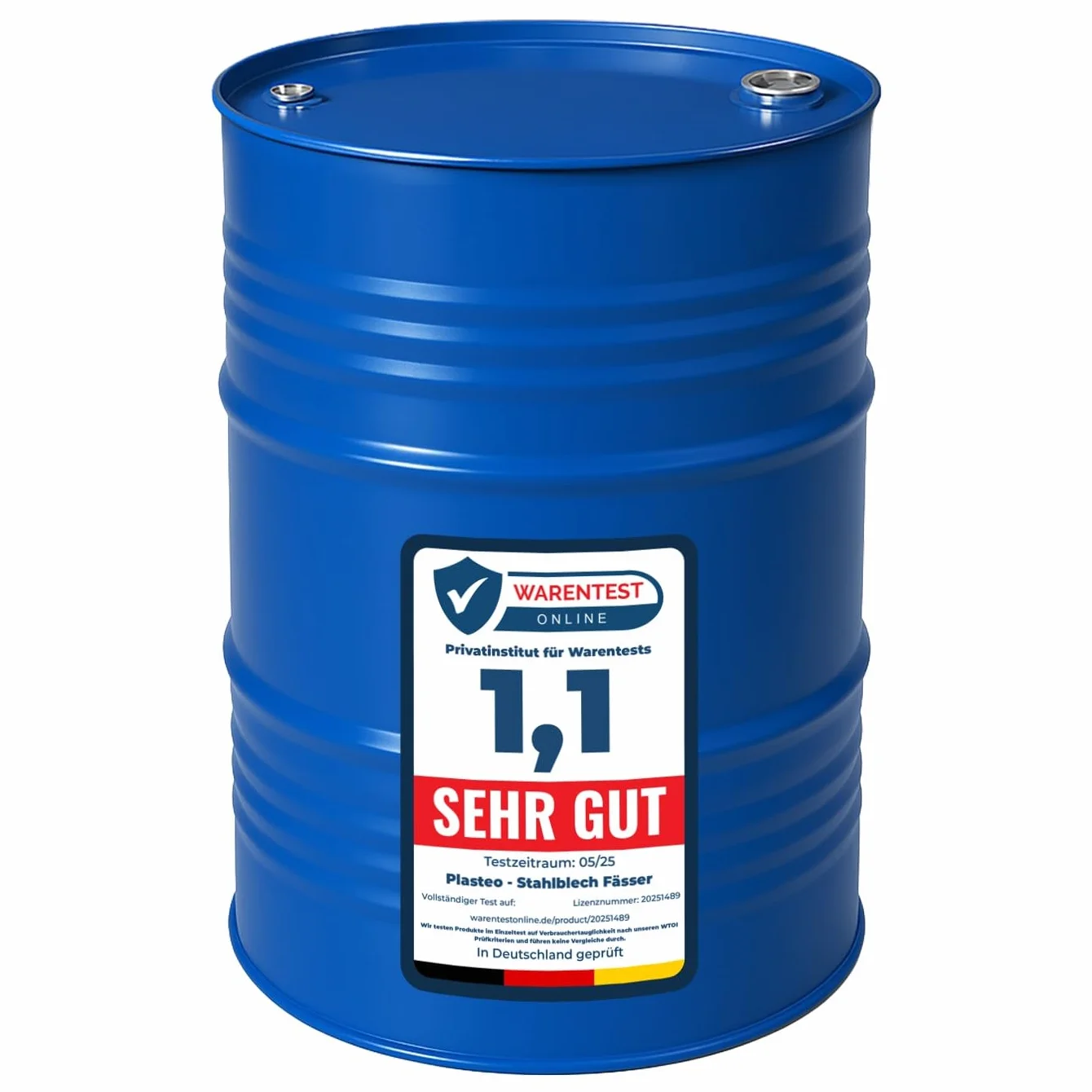 Barrique 216 L, fusto, tamburo barile metallico, blu (23015)