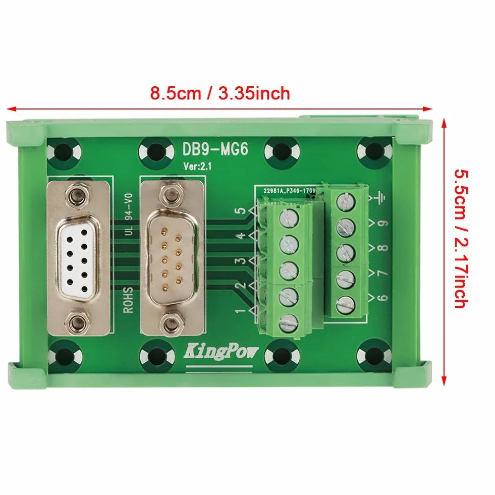 Connettore D-Sub DB9 Maschio Femmina con Interfaccia per Montaggio su Guida DIN, Ottimo per Applicazioni Elettroniche