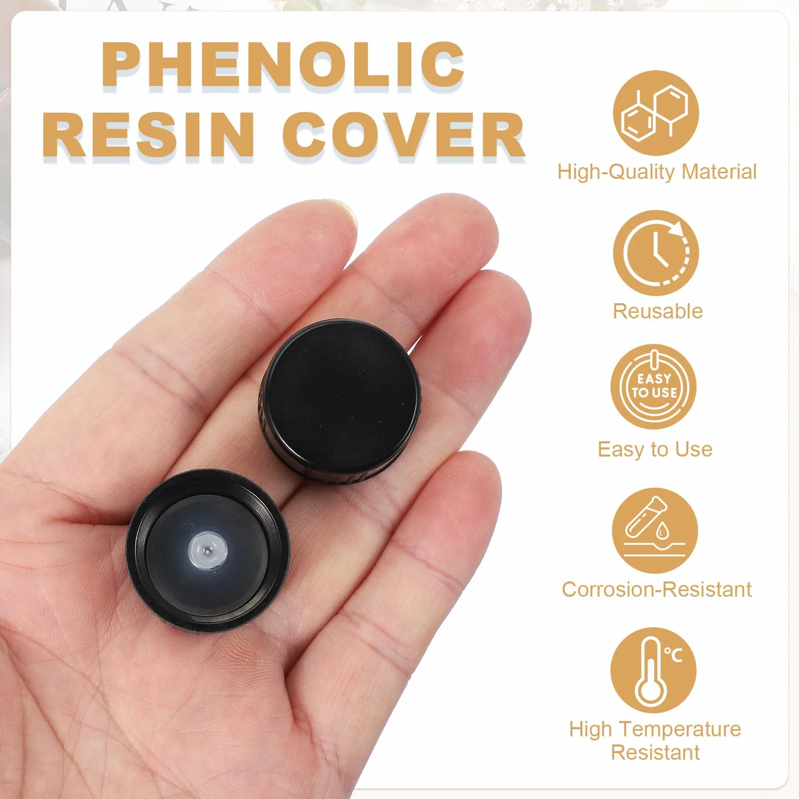 sourcing map 16 tappi a vite in resina fenolica 22 mm nero per bottiglie chimici cosmetici