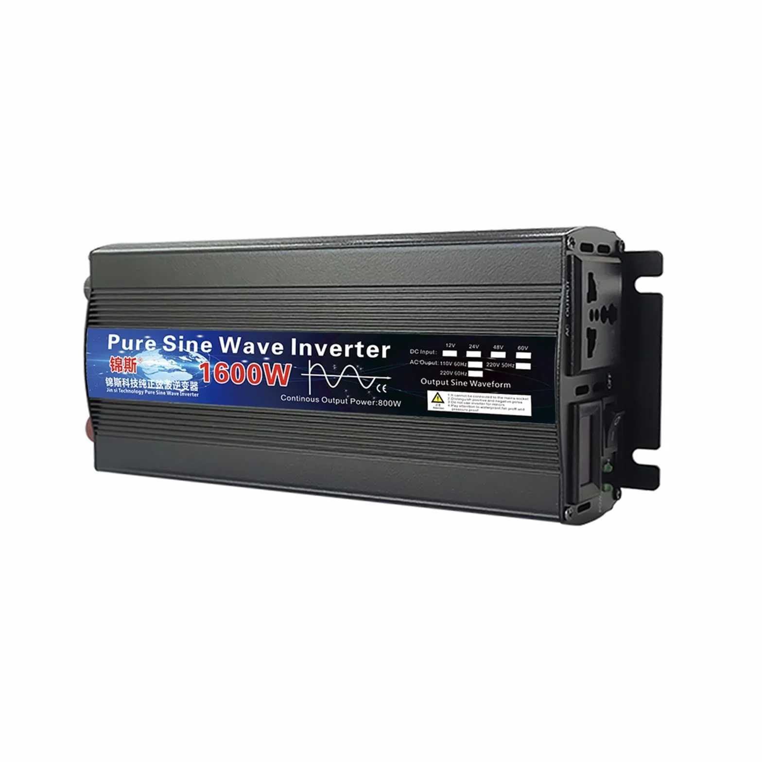 Inverter a Onda Sinusoidale Pura 12V 24V 48V 110V 220V 1000W 2000W 2600W Convertitore Solare Display LED