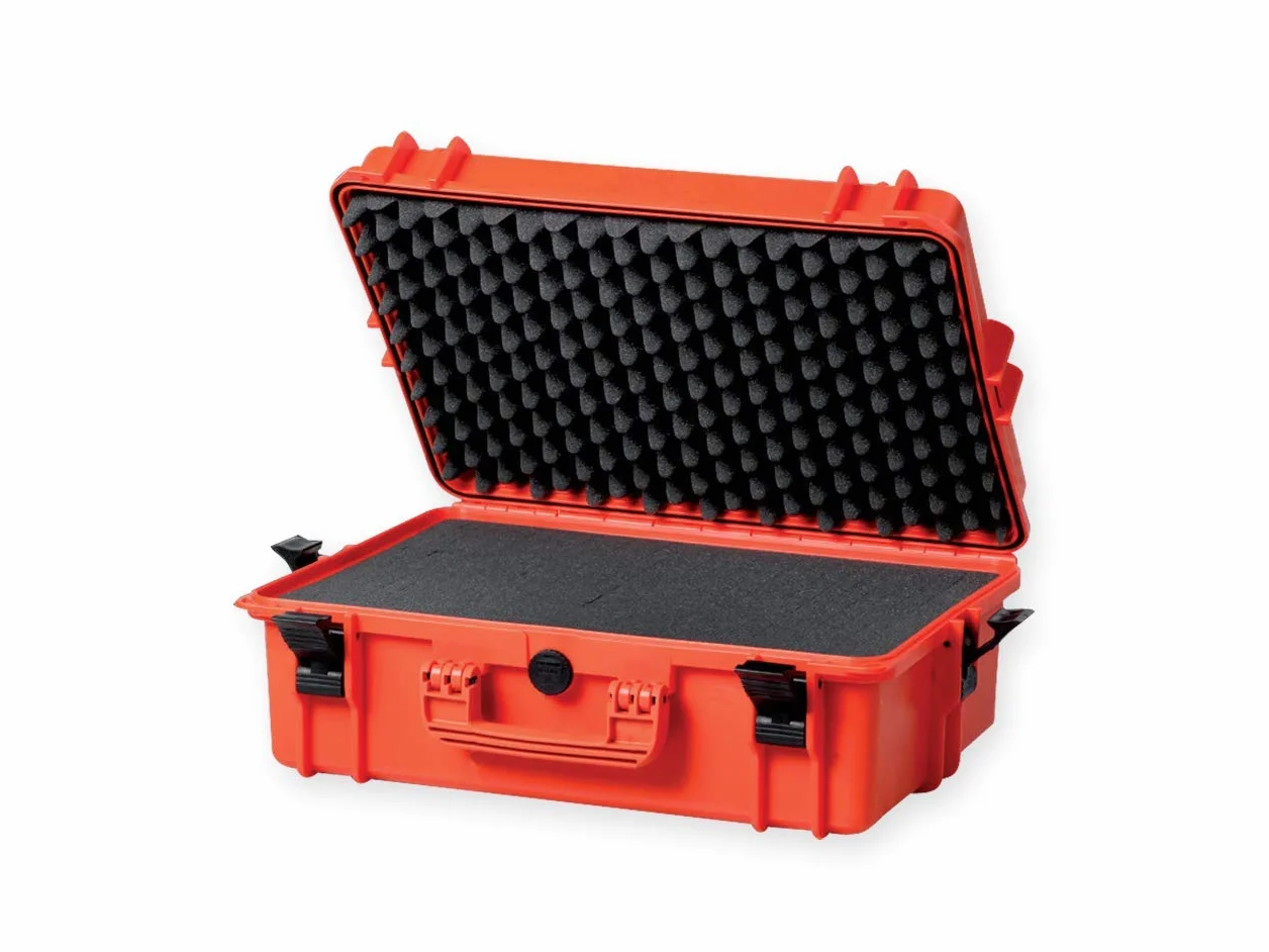 GIMA Case 430, Valigia in Plastica, Dimensione Media, Ermetica e Resistente, Con Inserti in Spugna Interna, Colore Arancione, Certificata IP67