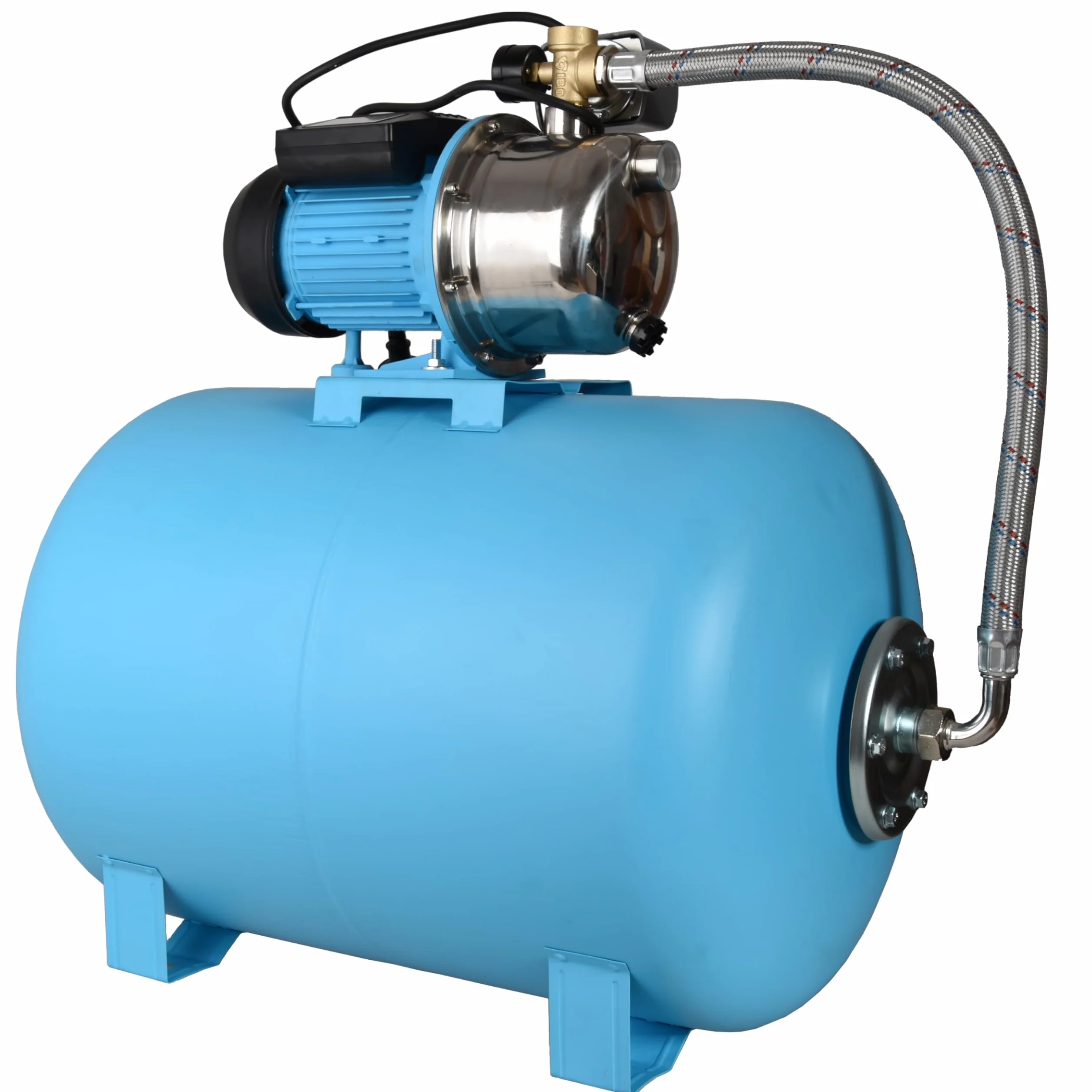 Serbatoio a pressione JS 1100 - Pompa per l'approvvigionamento idrico domestico con serbatoio da 100L - Acciaio inossidabile INOX - Pompa dell'acqua (3600 l/h, 1100W, altezza di sollevamento 50m