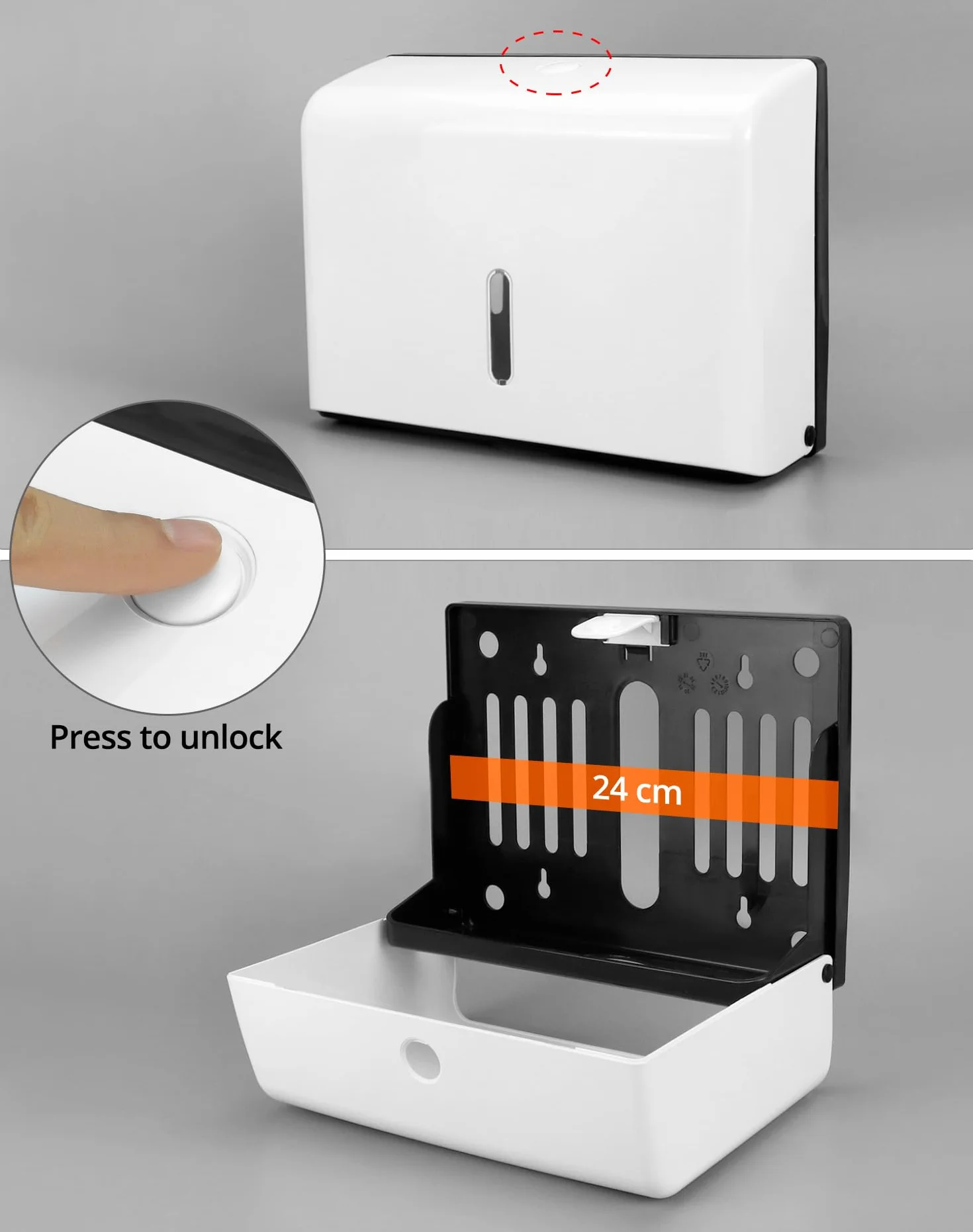 QWORK Dispenser carta asciugamani piegati a parete 200 fogli
