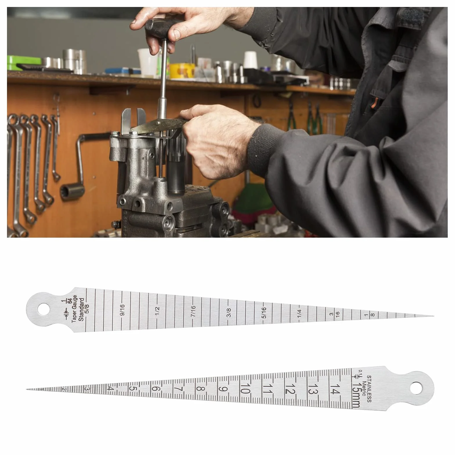 2 pezzi cuneo Feeler Gauge conico Gap Gauge in acciaio inox cono saldatura Gauge Feeler gap foro strumento di misura per diametro interno foro diametro ecc