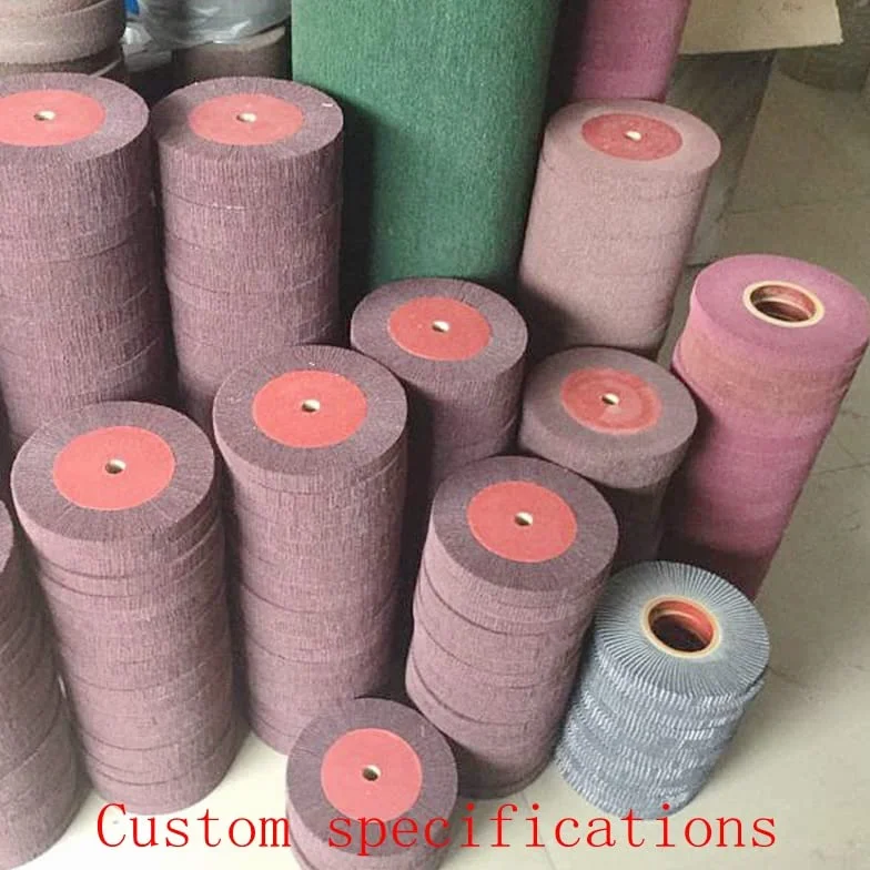 Spazzola Disco Disco abrasivo, Ruota per trafilatura in acciaio inossidabile e fibra di nylon, Grit 320, Rosso, Compatibile con smerigliatrice da banco, angolare e a taglio