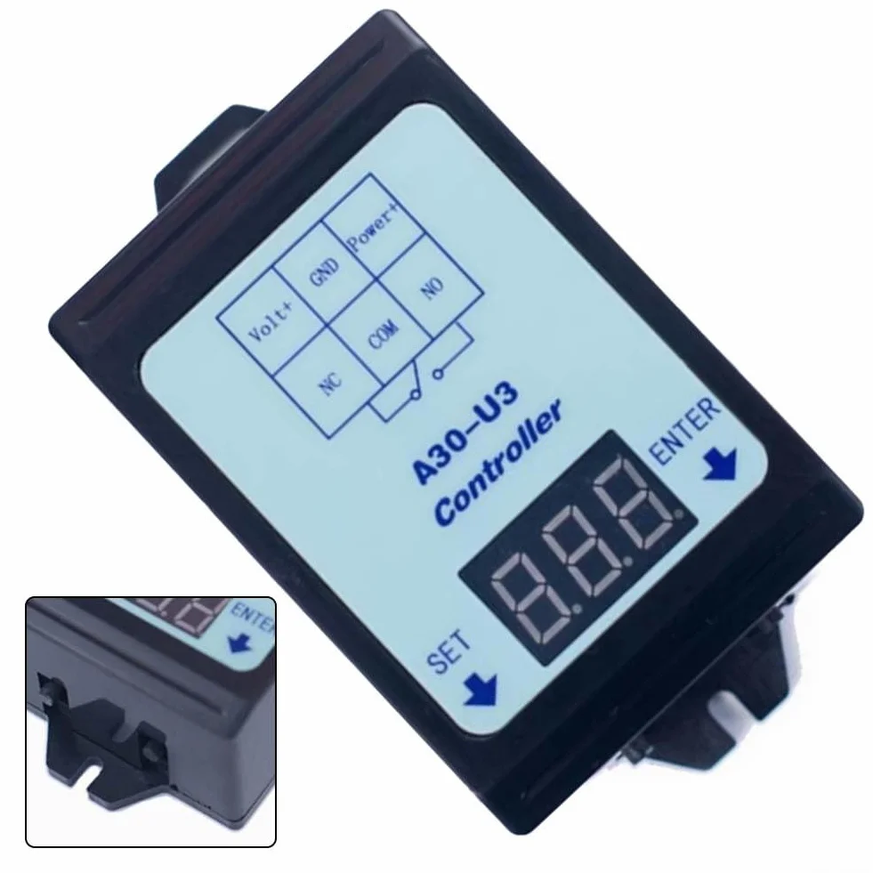 Relè di Tempo di Ritardo di Tensione DC A30-U3 Controller di Tempo di Ritardo 6-80V Gamma di Monitoraggio per Apparecchiature Elettriche per Carico di Contatto 30A 4 Modalità di Lavoro Tempo di