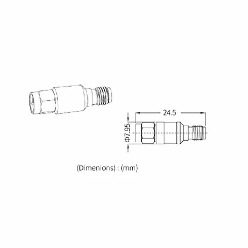Attenuatore fisso coassiale SMA-JK maschio a femmina RF 2W 6 GHz 50 Ohms Connettori blocco coassiale DC Blocker (20DB)