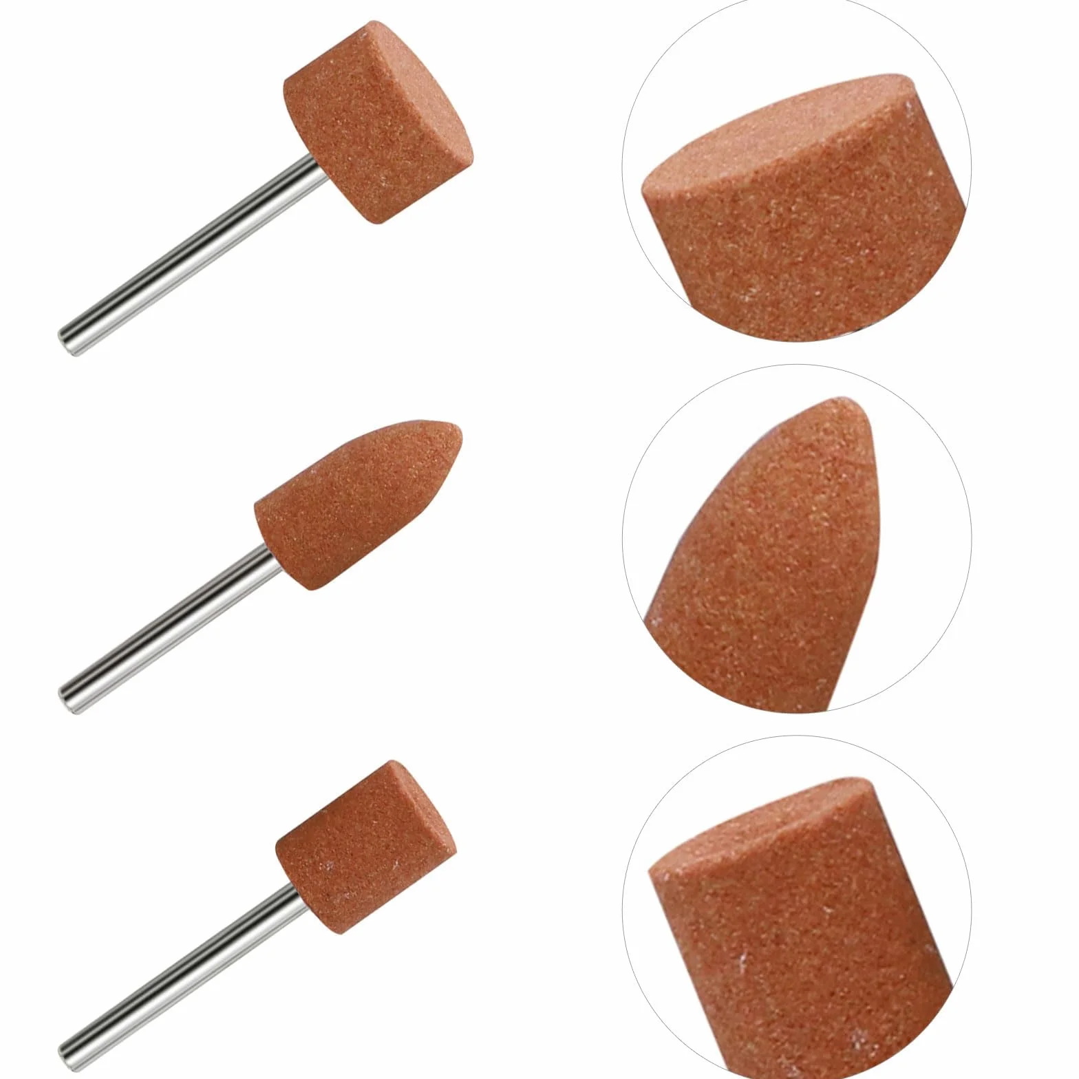 Set di 48 punte abrasive in corindone per Dremel, fusto da 1/8" per levigatura, lucidatura, sbavatura, da utilizzare su pietre preziose, vetro, metallo e legno