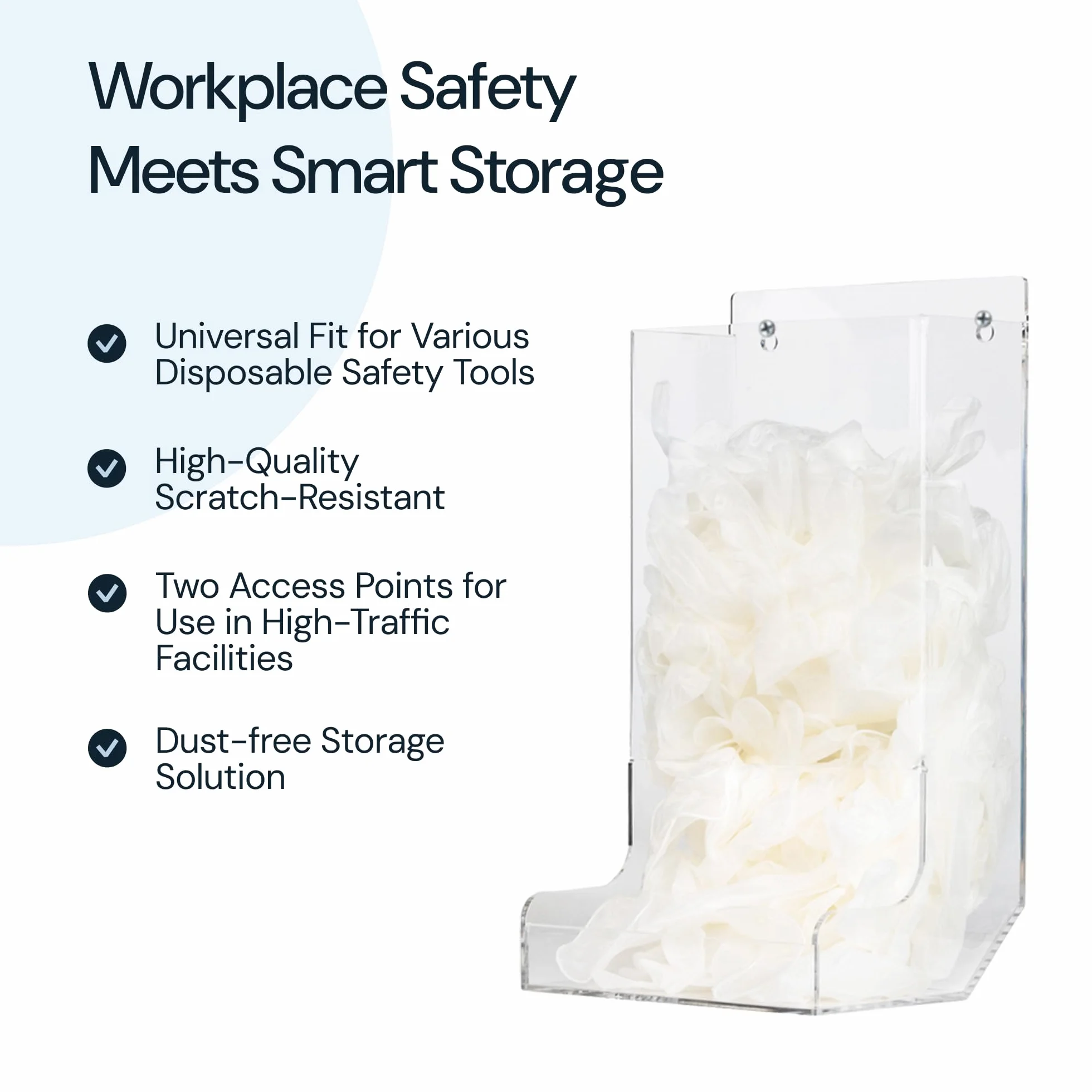 SimplyImagine Dispenser di occhiali di sicurezza, resistente, supporto in acrilico per uso industriale, dentale, laboratorio, supporto trasparente o organizer da parete, porta occhiali di sicurezza