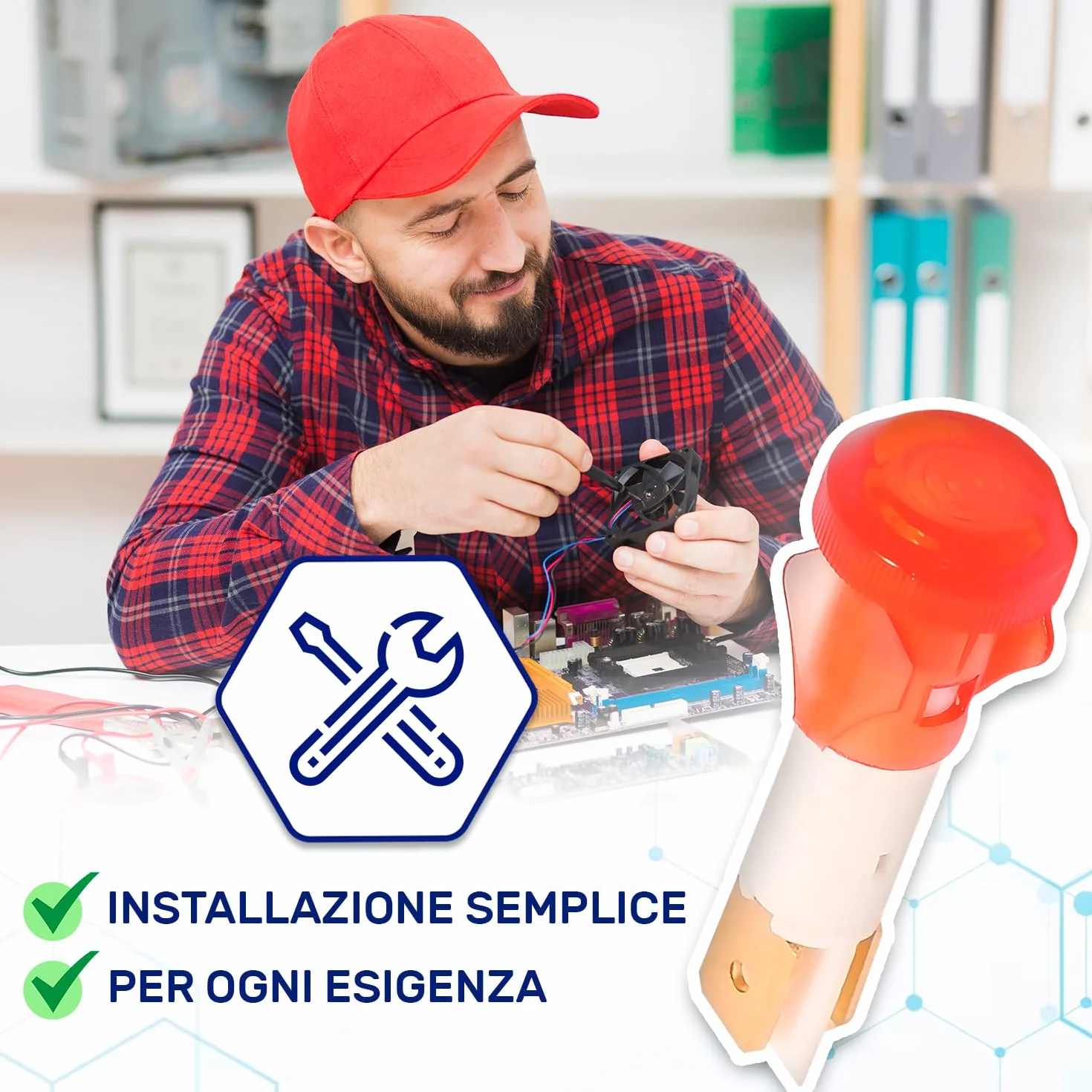 MONTERAL Spia Luminosa LED 220V Ø 10 mm Rosso