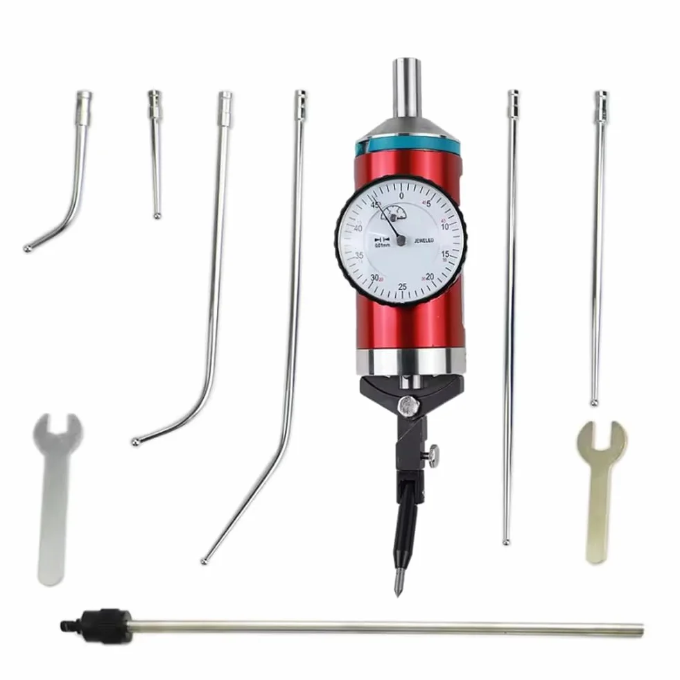 Set Indicatore di Centraggio Coassiale con Comparatore, 0-3 mm, Strumento di Fresatura, Precisione 0,01 mm, con Scatola di Legno