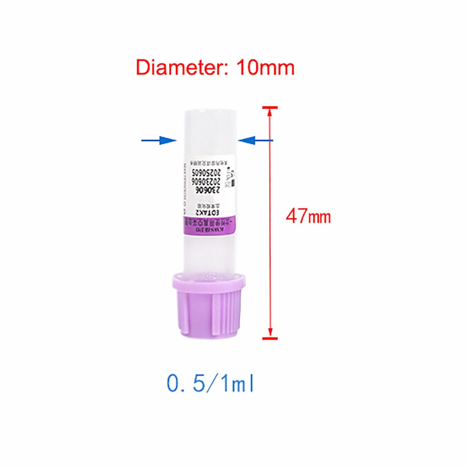 100 Provette per La Raccolta del Sangue sotto Vuoto (0,5ml/1ml), Provetta Verde con Eparina di Litio/Provetta Viola con Anticoagulante EDTA K2,Green-0.5ml