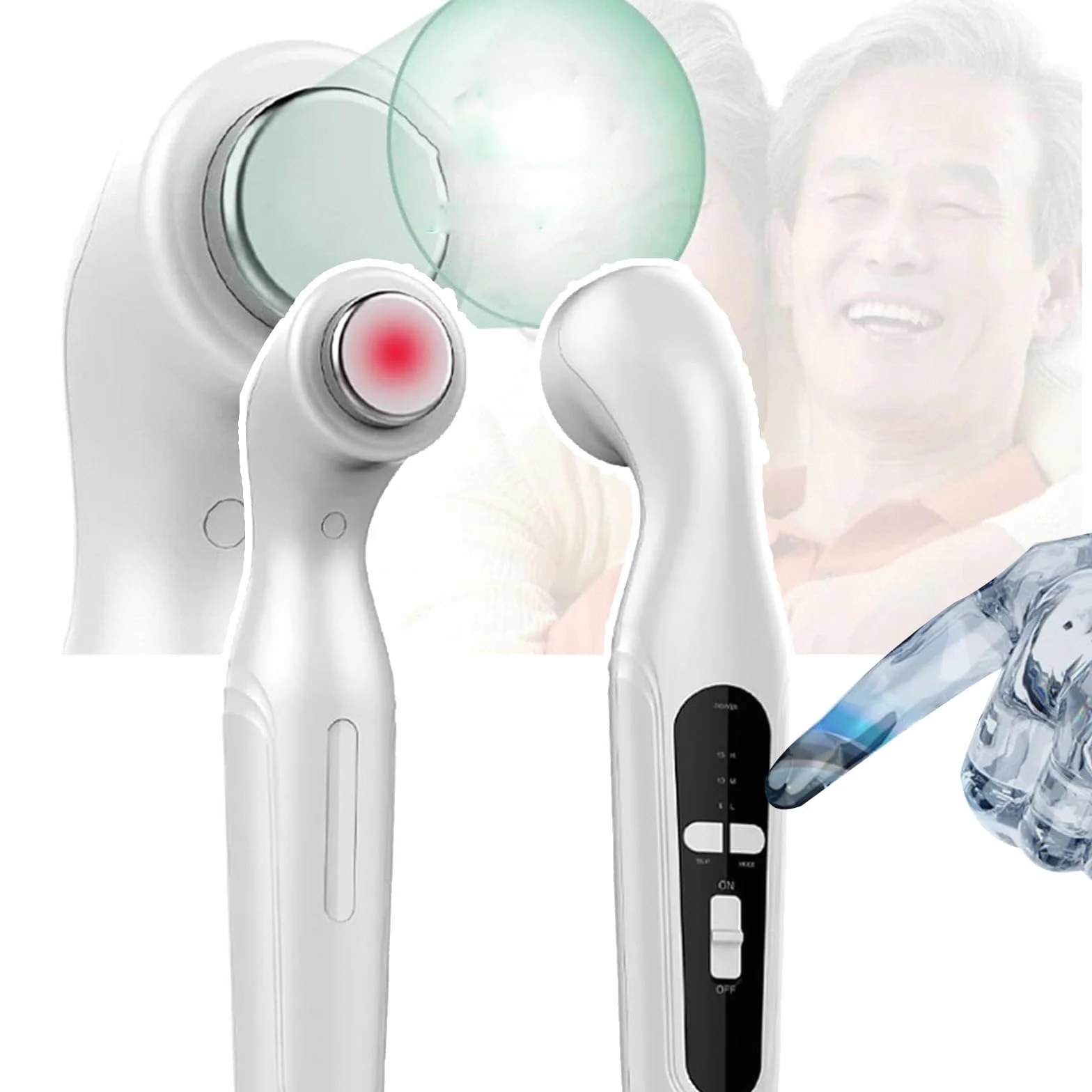 Dispositivo portatile per terapia ad ultrasuoni, 1-3 MHz, macchina professionale ad ultrasuoni per terapia fisica, con timer da 15 minuti, 3 livelli di intensità, area di trattamento di 4 cm²