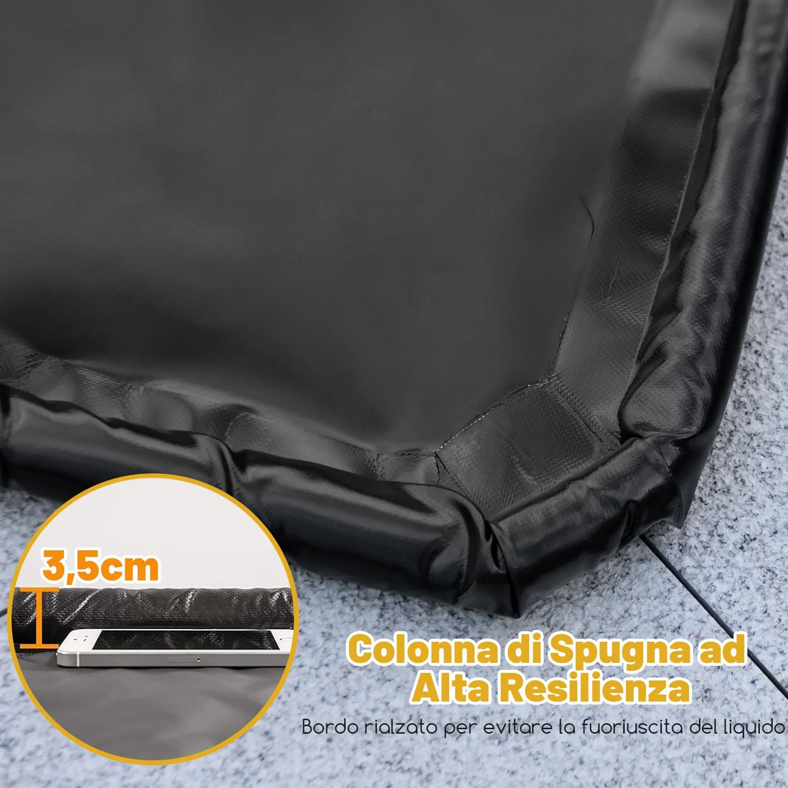 COSTWAY Tappeto per Garage, Tappetino Antiscivolo per Riparazione Auto Impermeabile, Include Raschietto per Pavimenti e Nastri Adesivi, Adatto per SUV di Media Grandezza (550 x 240 cm)