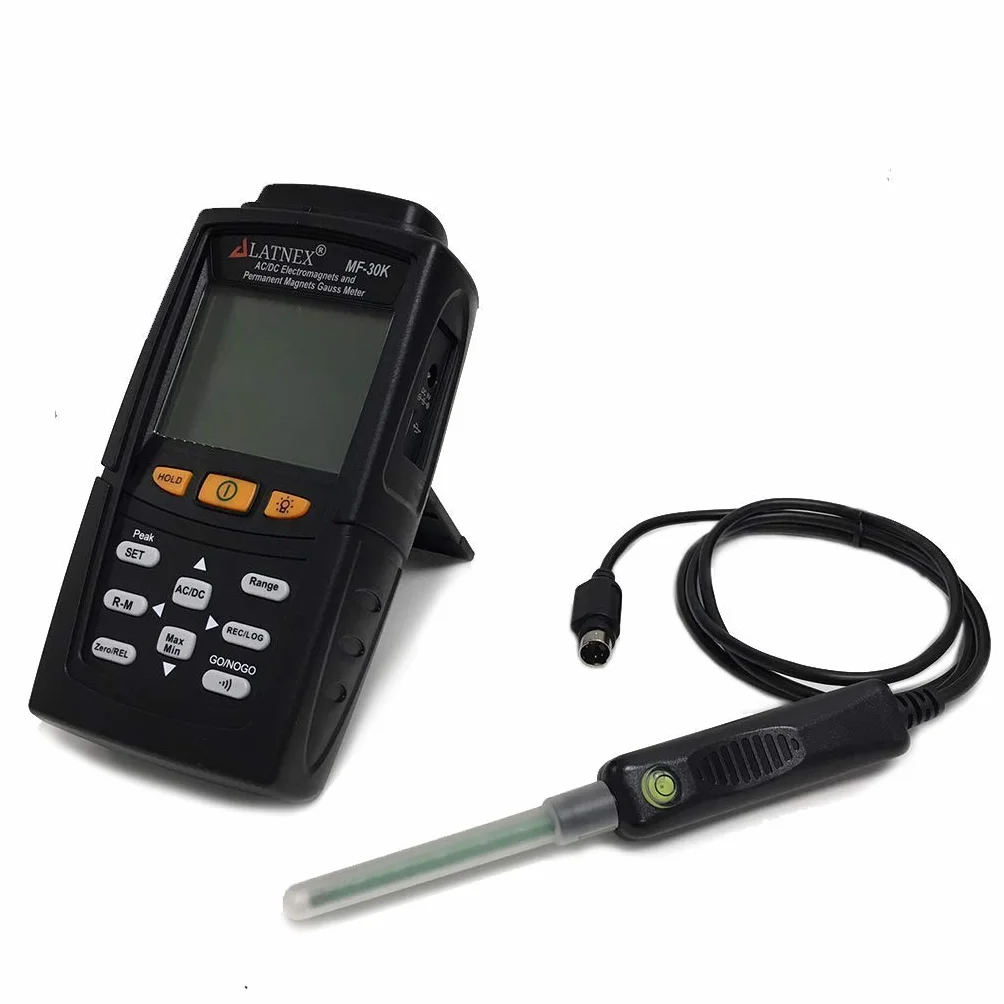 MF-30K AC/DC Gauss Meter con certificato, misura campi magnetici Forza e Palo (magnete residuo, permanente) Misurazione del livello di campi elettromagnetici ad alta CA integrata (<15000G/Milli Tesla)