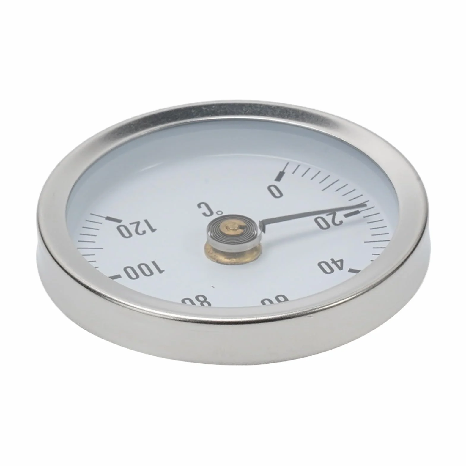 Termometro a tubo da 0 a 120 ℃ in acciaio inox con morsetto, diametro quadrante 63 mm, termometro per misurare la temperatura del tubo (2 pezzi)
