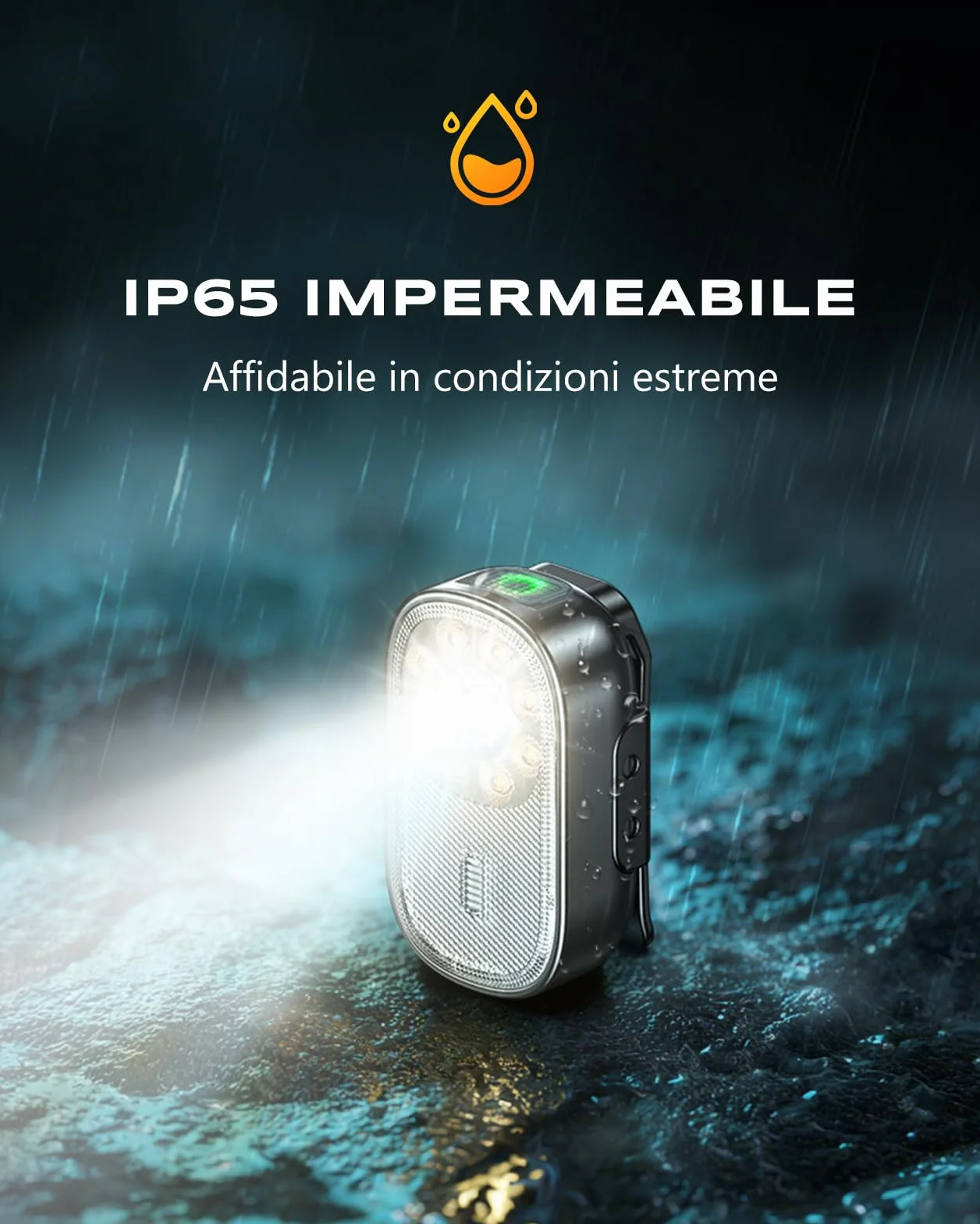 CIRYCASE Mini Torcia LED Ricaricabile Clip, 10 Moda Torcia Spot/Diffusse, IP65 Impermeabile Piccola Torce Bambini Portatile, Luce Corsa Running X30 Bar Luci Avviso Sicurezza Pesca/Campeggio/Emergenza