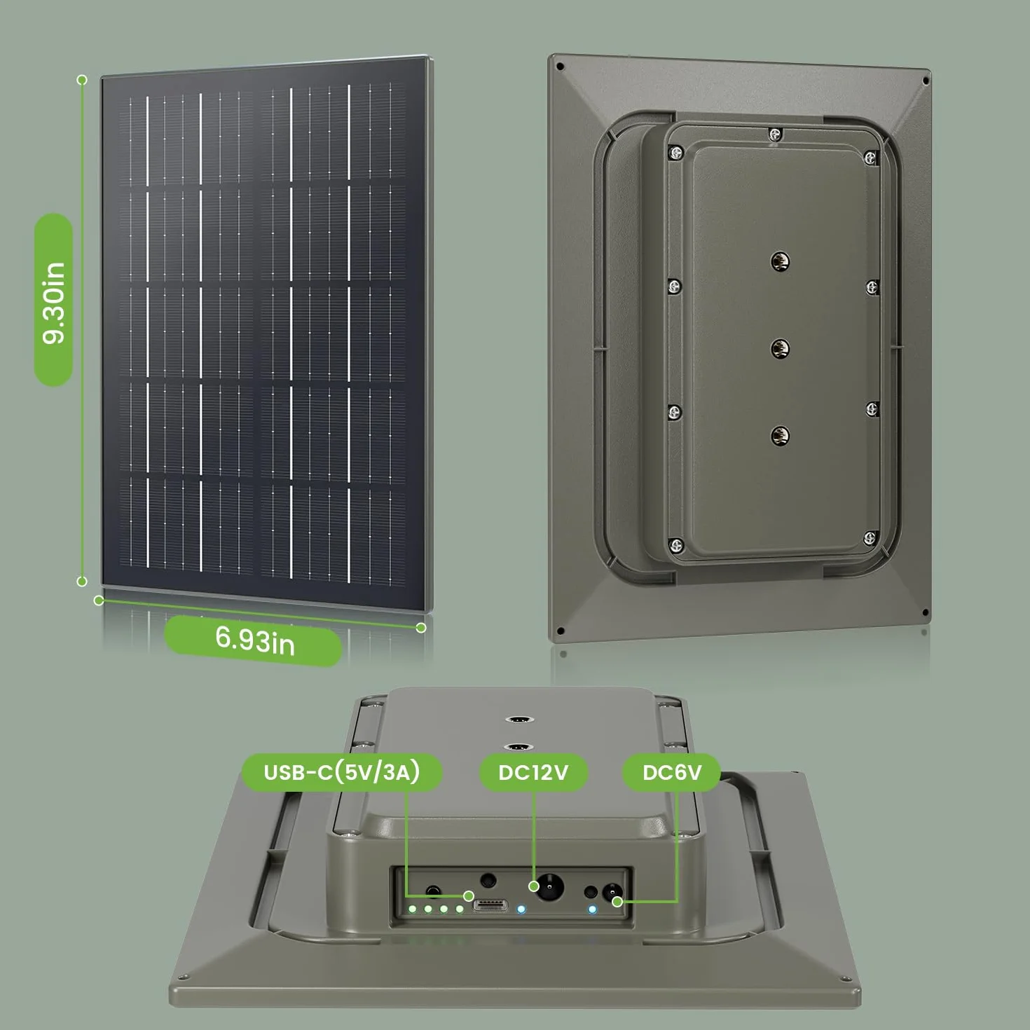 20Ah Pannello Solare per 12V/6V Fotocamera Della Fauna Selvatica | con Cavo Caricatore 3M Pannello Solare Impermeabile per la Macchina Fotografica di Caccia