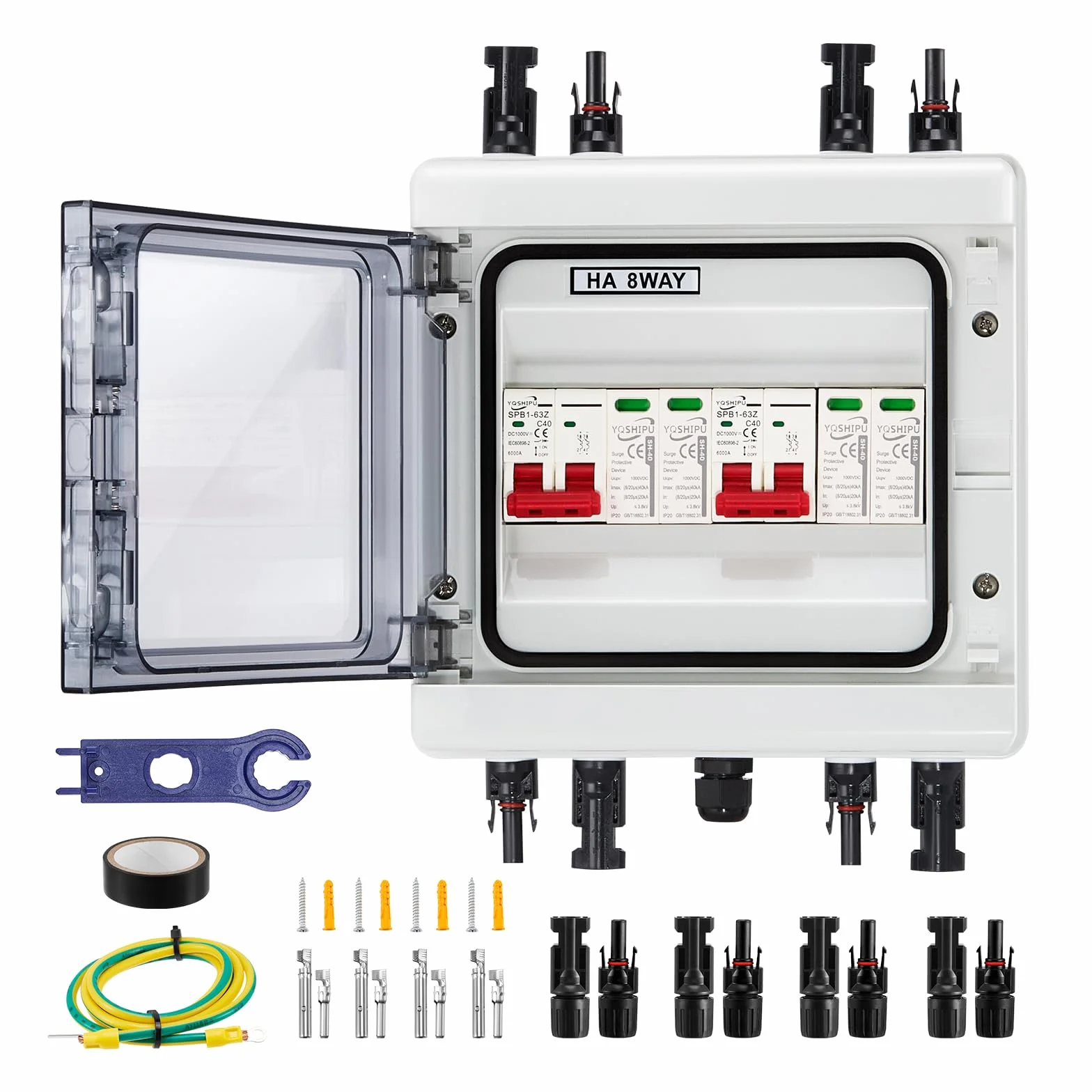 Scatola di combinatore solare con protezione da sovratensione multi-strato PV DC 40A 1000V Switch IP65 Gestione solare efficiente dell'energia impermeabile