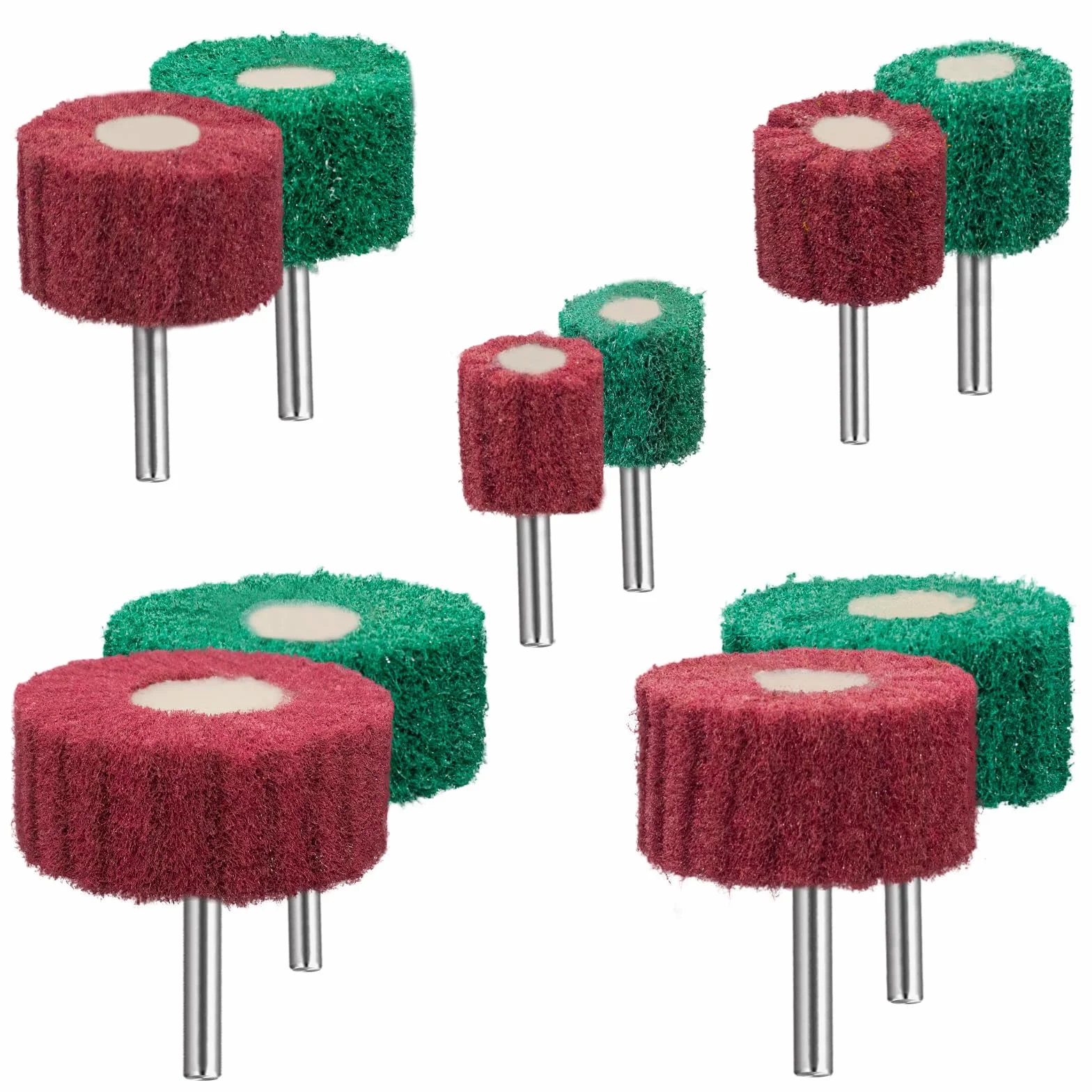 Senmai Tools Set di 10 spugne abrasive, dimensioni 25/30/40/50/60 mm Spugna abrasiva lamellare Accessorio abrasivo per trapano, avvitatore a batteria, smerigliatrice diritta