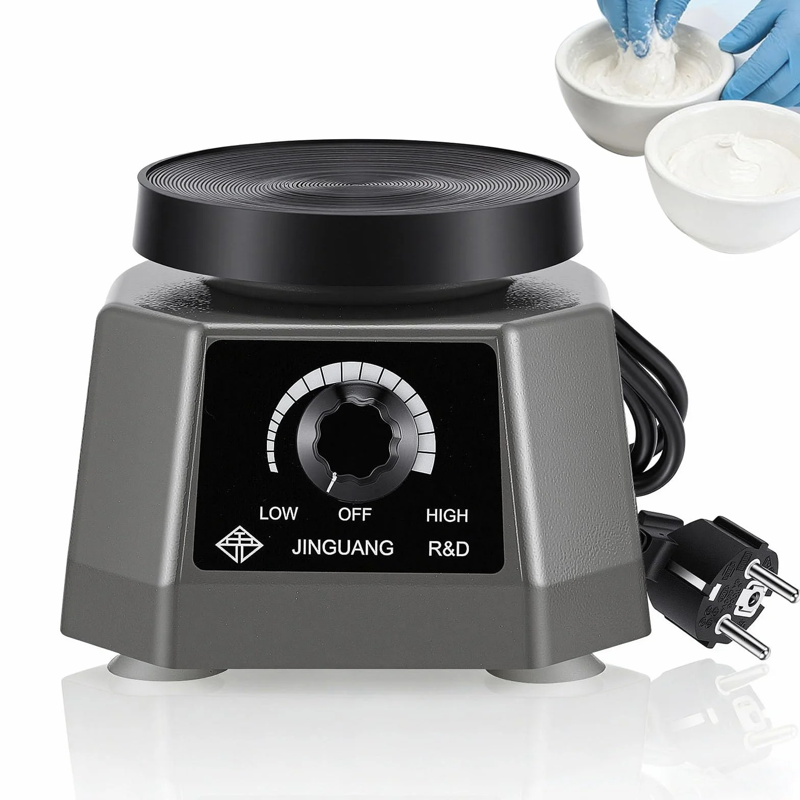 Oscillatore Dentale, 4" 220V 100W Per Gesso Oscillatore Elettrico Velocità Regolabile Attrezzatura Da Laboratorio Odontotecnico Per Miscelazione Fusione Modellazione E Fusione Di Resina