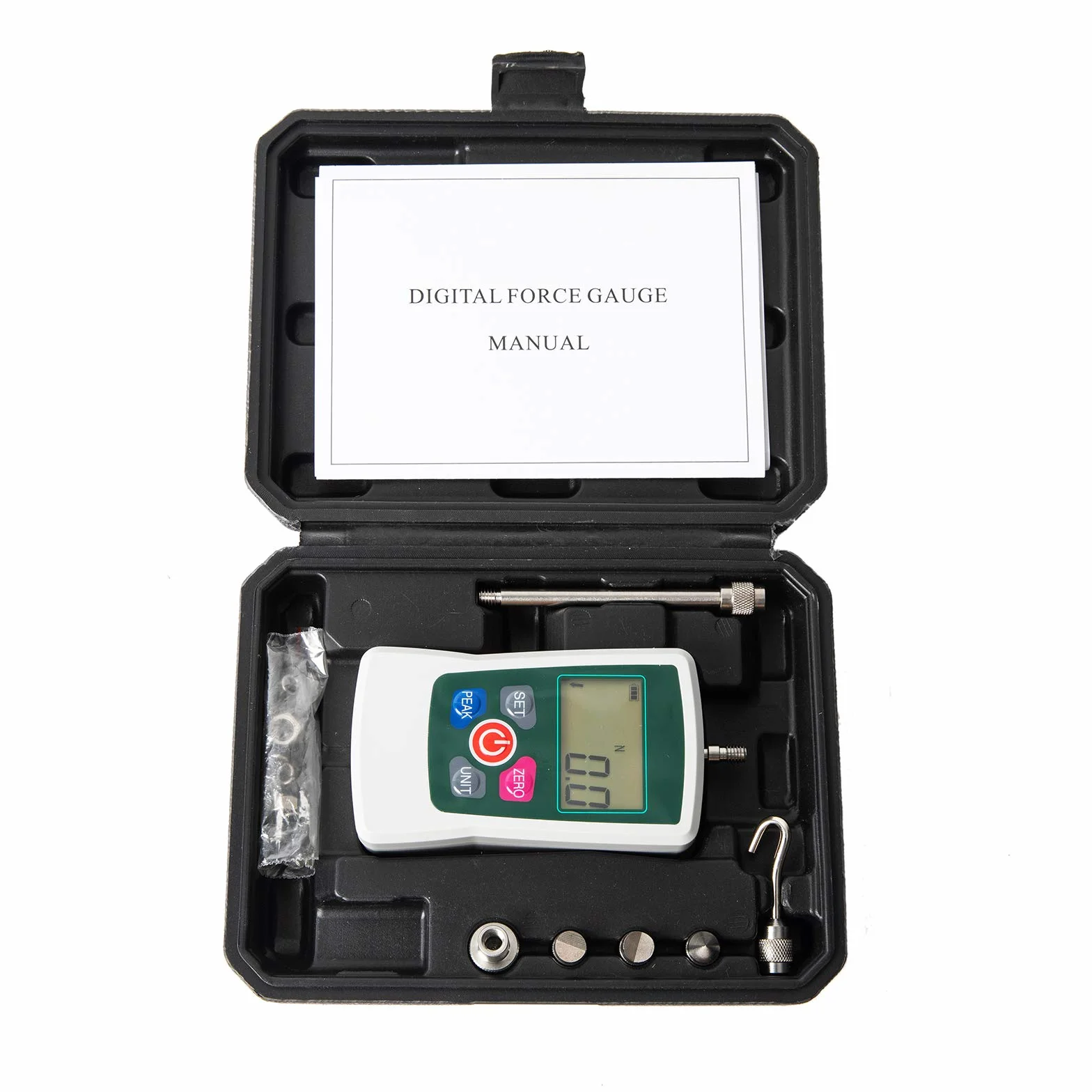 Beslands Misuratore di Forza Digitale,Force Gauge Push Pull, AMF-500 dinamometro digitale portatile multimetro (N-kg-lb-Oz)