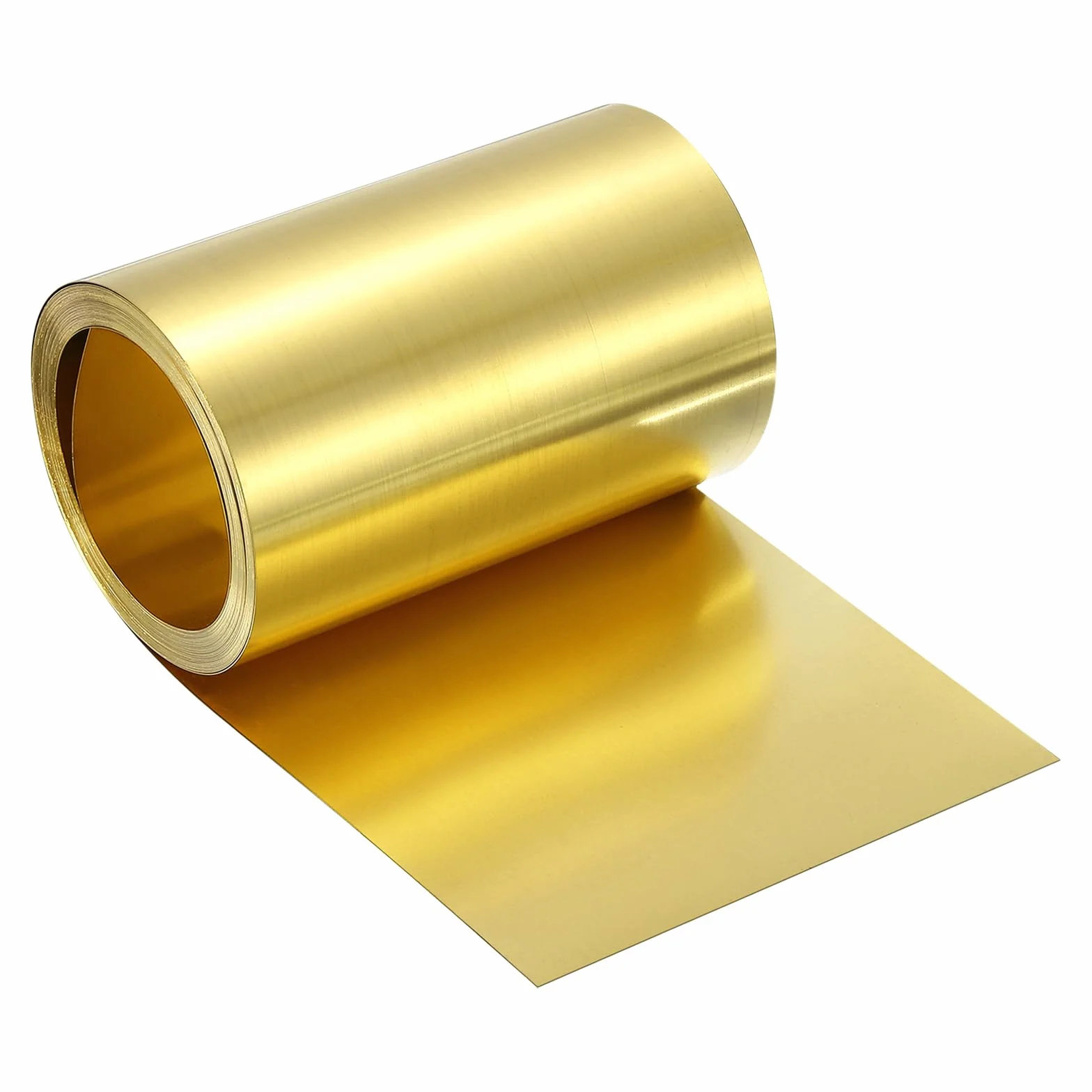 sourcing map Rotolo di foglio di ottone, 0,2 x 100 x 3000 mm (lunghezza x larghezza x lunghezza), rotolo di lamina in ottone lampeggiante per artigianato, progetti elettrici fai da te, riparazioni