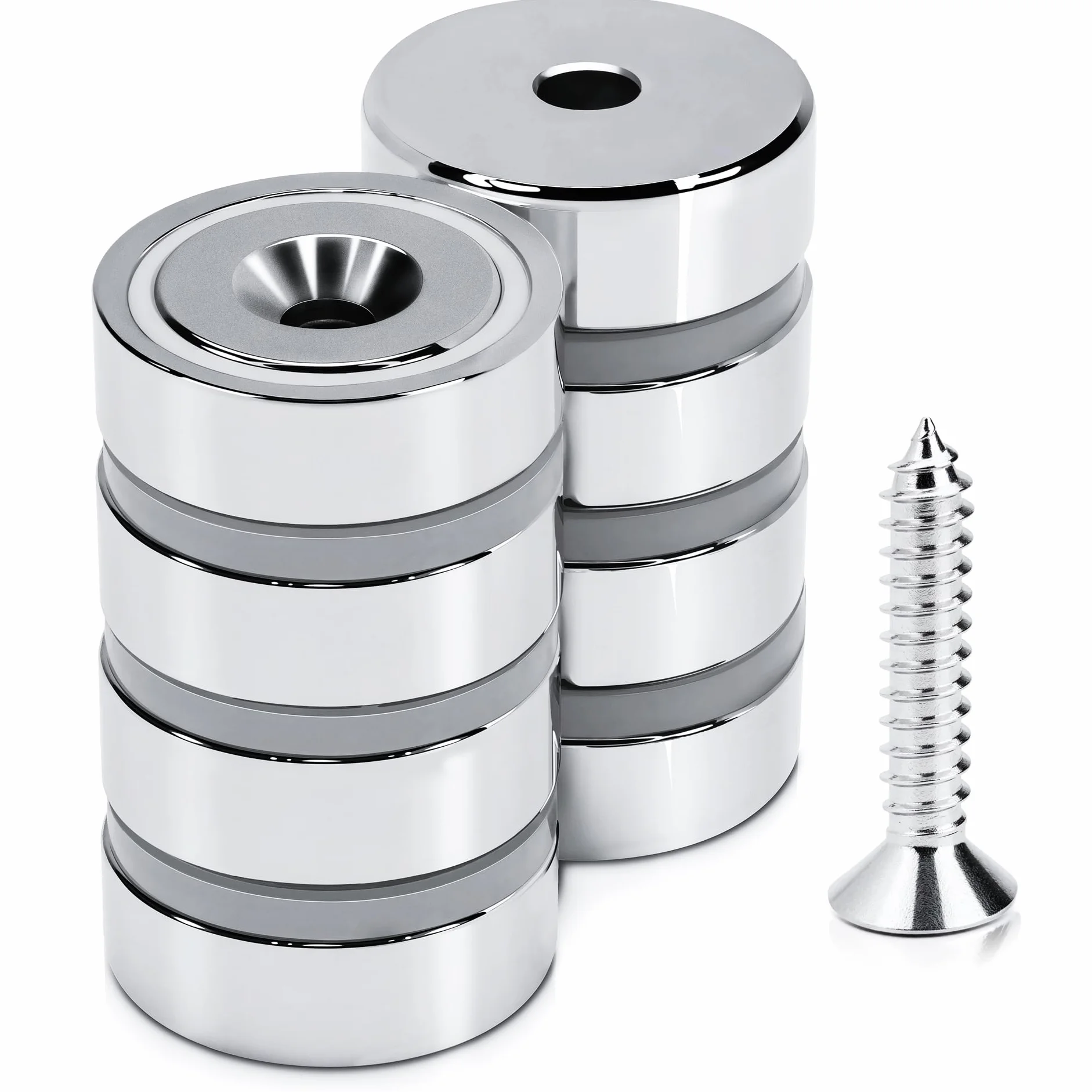 SENSEI Magnete Potente da Avvitare 20x7 mm 12 kg Set da 8 Calamite Industriali