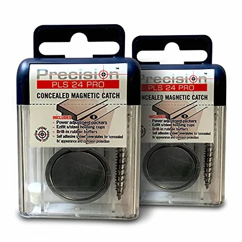 PLS 24 PRO - Chiusura magnetica nascosta per porte leggere e resistenti, con spessore superiore a 30 mm, confezione da 2