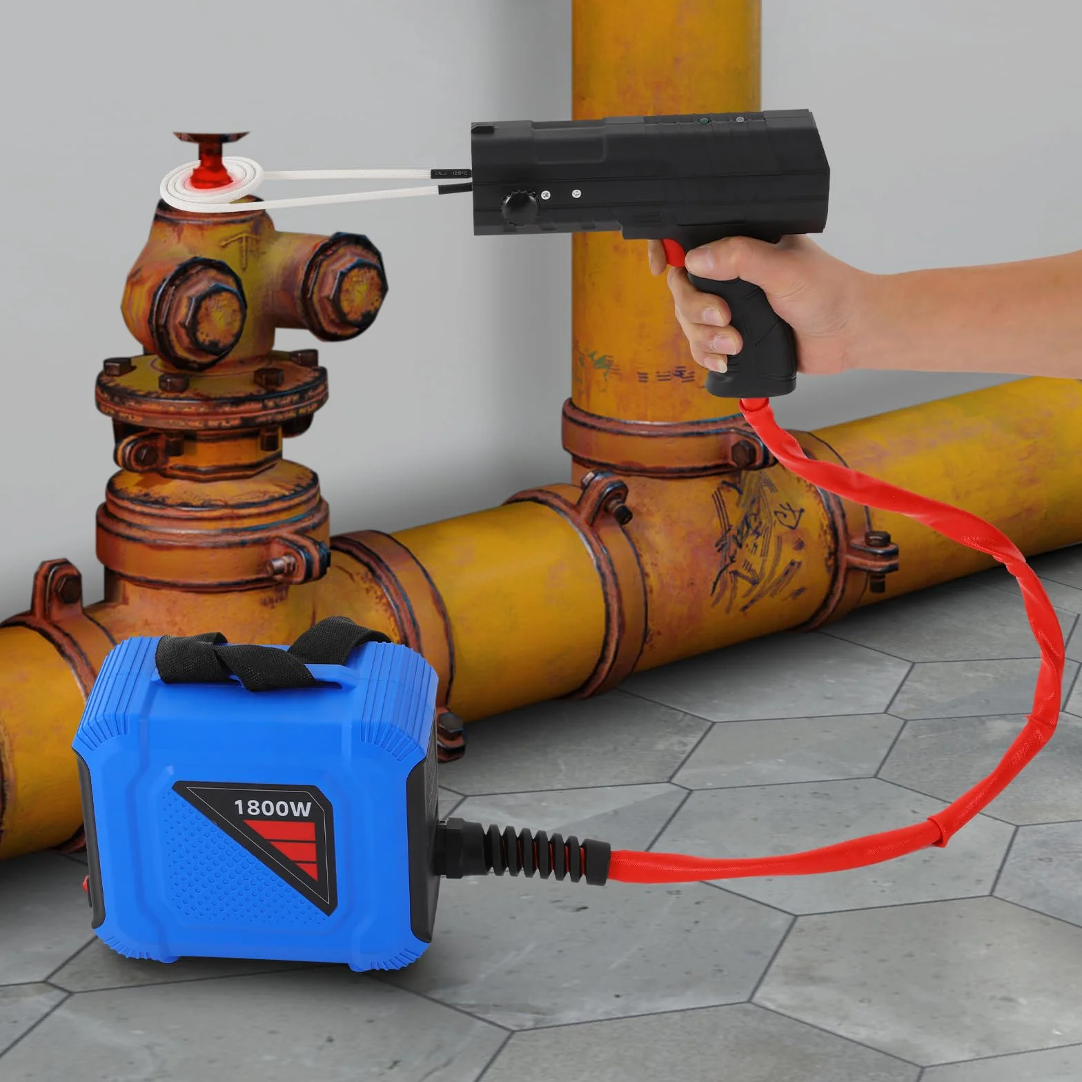 Riscaldatore a induzione magnetico per auto, 1800 W, riscaldamento a induzione magnetico con bobine di riscaldamento per automobili, viti, dadi