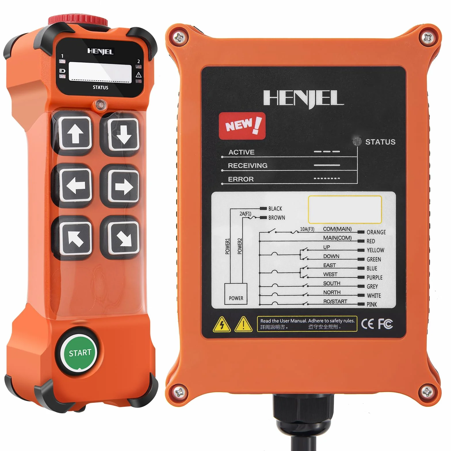 6 Canale Pulsante Telecomando per Gru senza fili Industriale Gru a ponte cavalletto Trasmettitore e ricevitore radio 12V 24V 48V