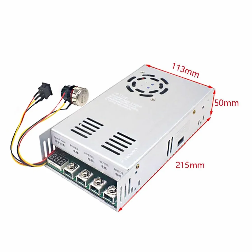 Regolatore di velocità del motore CC ad alta potenza da 200 A con controllo bidirezionale, regolazione 0-100% tramite potenziometro, motori CC spazzolati (12-48 V)