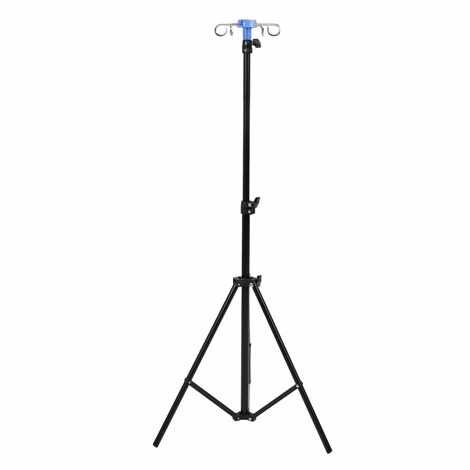 Focket Asta Portaflebo da 6,9 Piedi Portaflebo, Asta Portaflebo Portatile con Altezza Regolabile a 4 Ganci con Borsa di Stoccaggio, Supporto da Pavimento Pieghevole in Acciaio (BLACK)