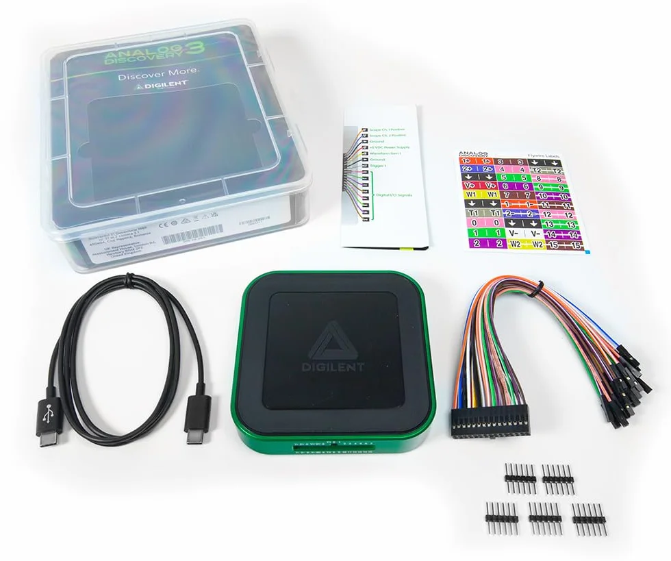 Analog Discovery 3 : Oscilloscopio USB, Generatore di funzioni, Analizzatore logico, Generatore di pattern bit e Alimentazione variabile
