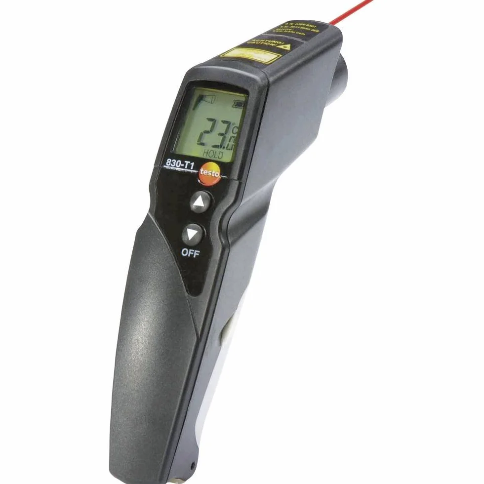 Testo 0560 8311 830-T1 - Termometro a infrarossi, marcatura laser a 1 punto, ottica 10:1, valori limite impostabili, funzione allarme