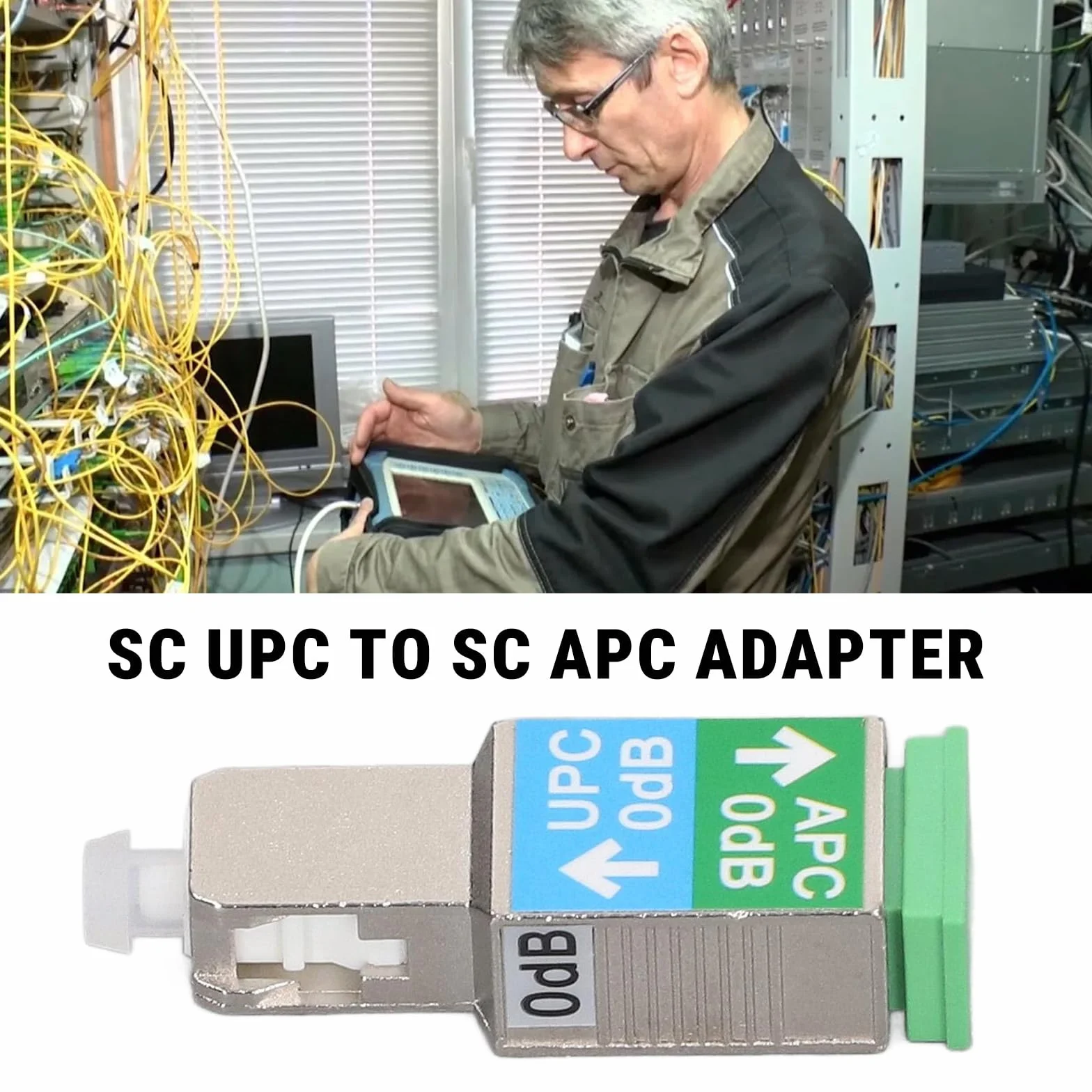 Adattatore per Fibra Ottica, Attenuatore per SC, Adattatore SC-UPC Maschio a Femmina da 1200 Nm a 1600 Nm, Connettore per Fibra Ottica Ibrida per