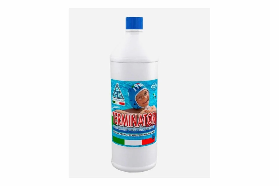 CG94 TERMINATOR Sgrassante Iperconcentrato Liquido, Detergente Professionale per Piscine, Pavimenti e Piastrelle, 1 L