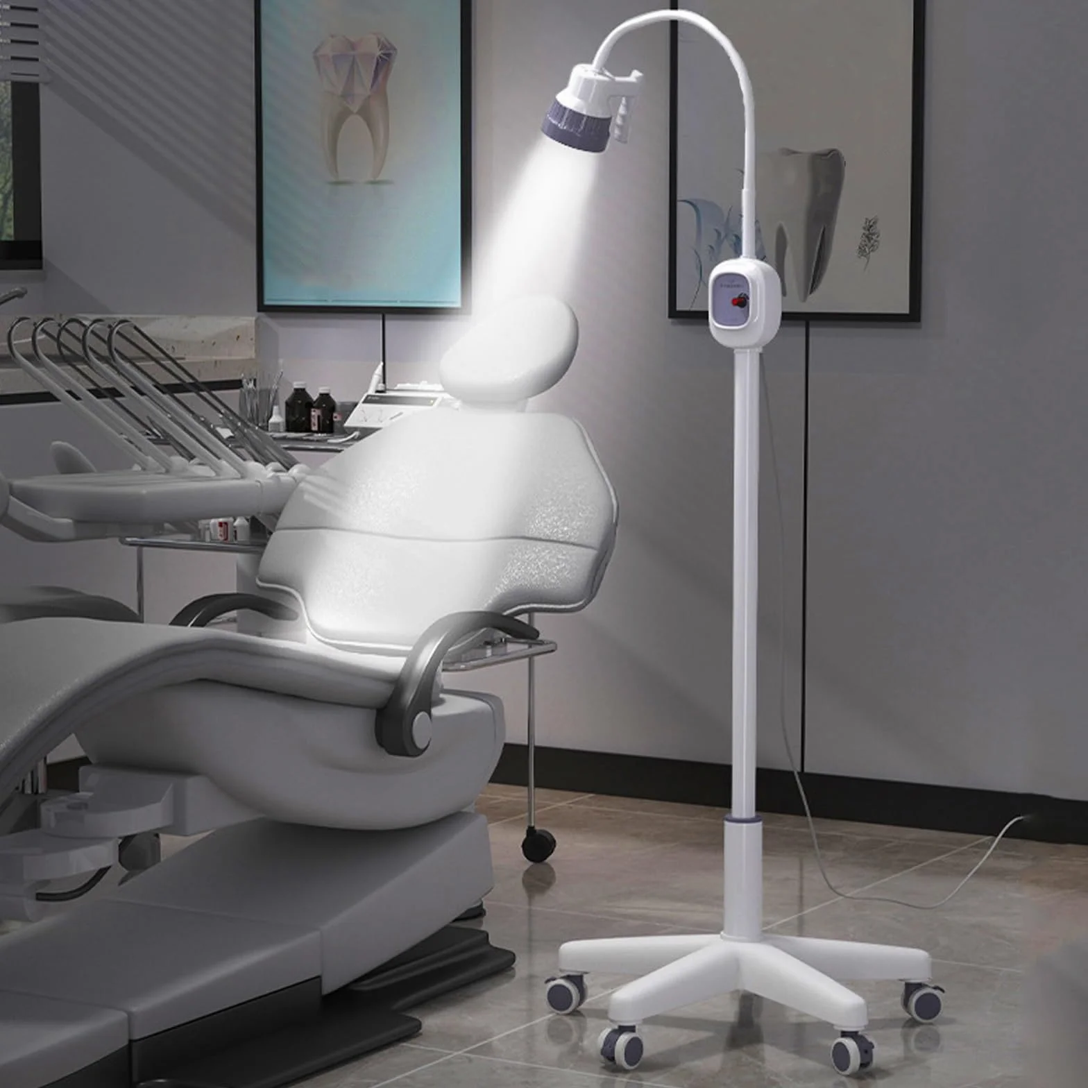 Lampada Mobile per Visita Ginecologica, Lampada da Visita Chirurgica LED, Lampada Scialitica Dimmerabile per Ginecologia, Ambulatorio, Stomatologia, Otorinolaringoiatria