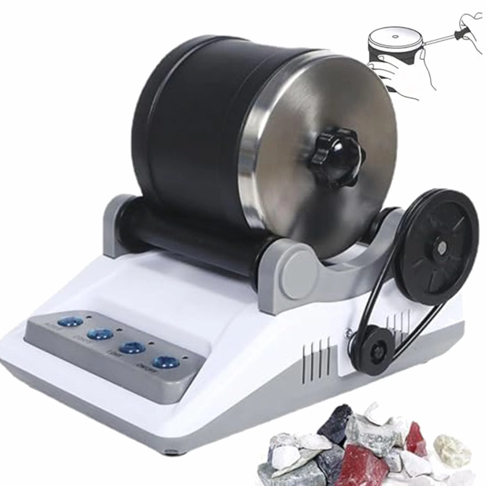 Kit Lucidatrice per Pietre Professionale, Lucidatrice per Pietre, con Timer di Lucidatura A Pulsante da 7 Giorni, per Bambini di Tutte Le età - Kit Lucidatrice per Pietre Completo di,A