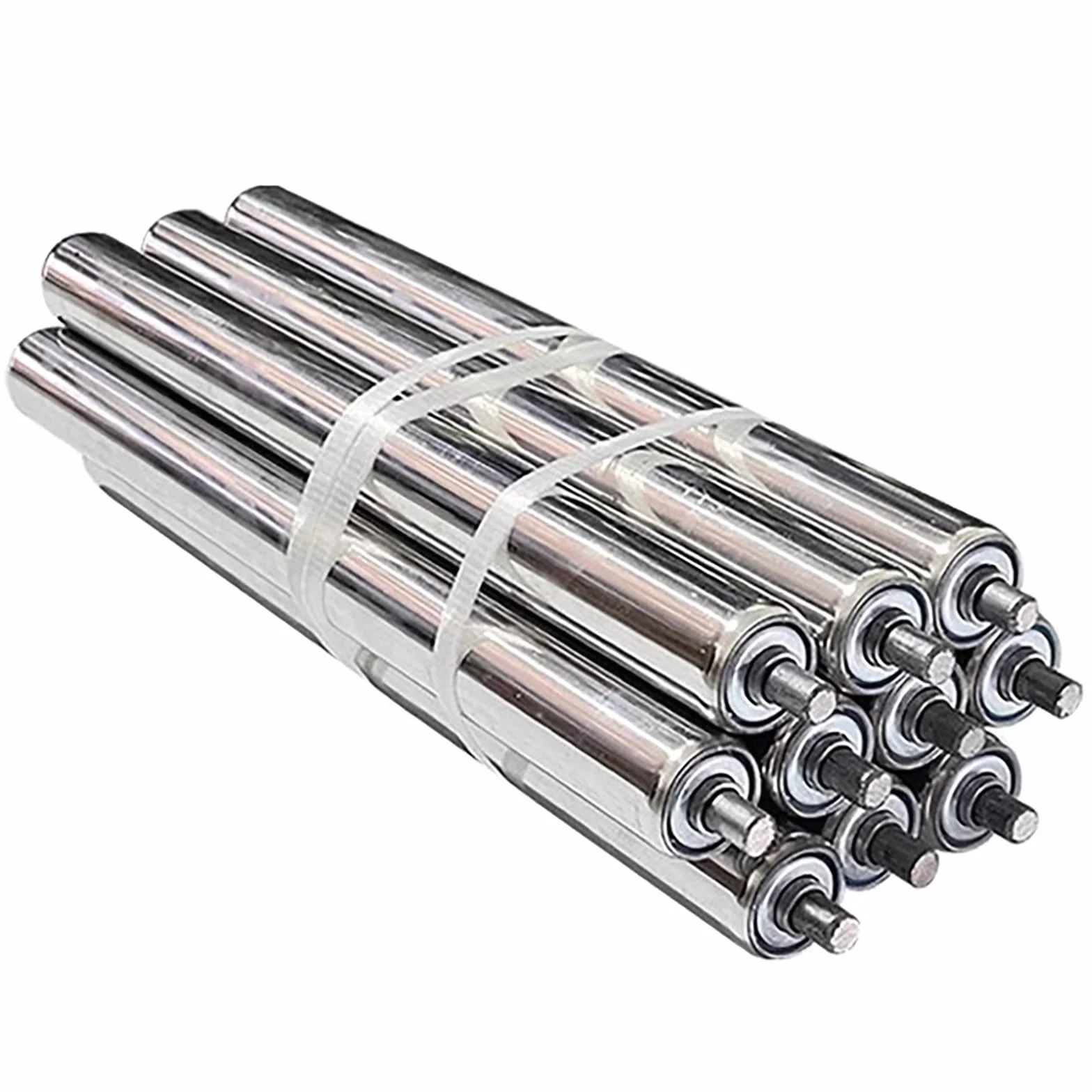 10 rulli trasportatori in acciaio inossidabile con cuscinetti a molla for una facile installazione e sostituzione(L350MMxDia50mm)