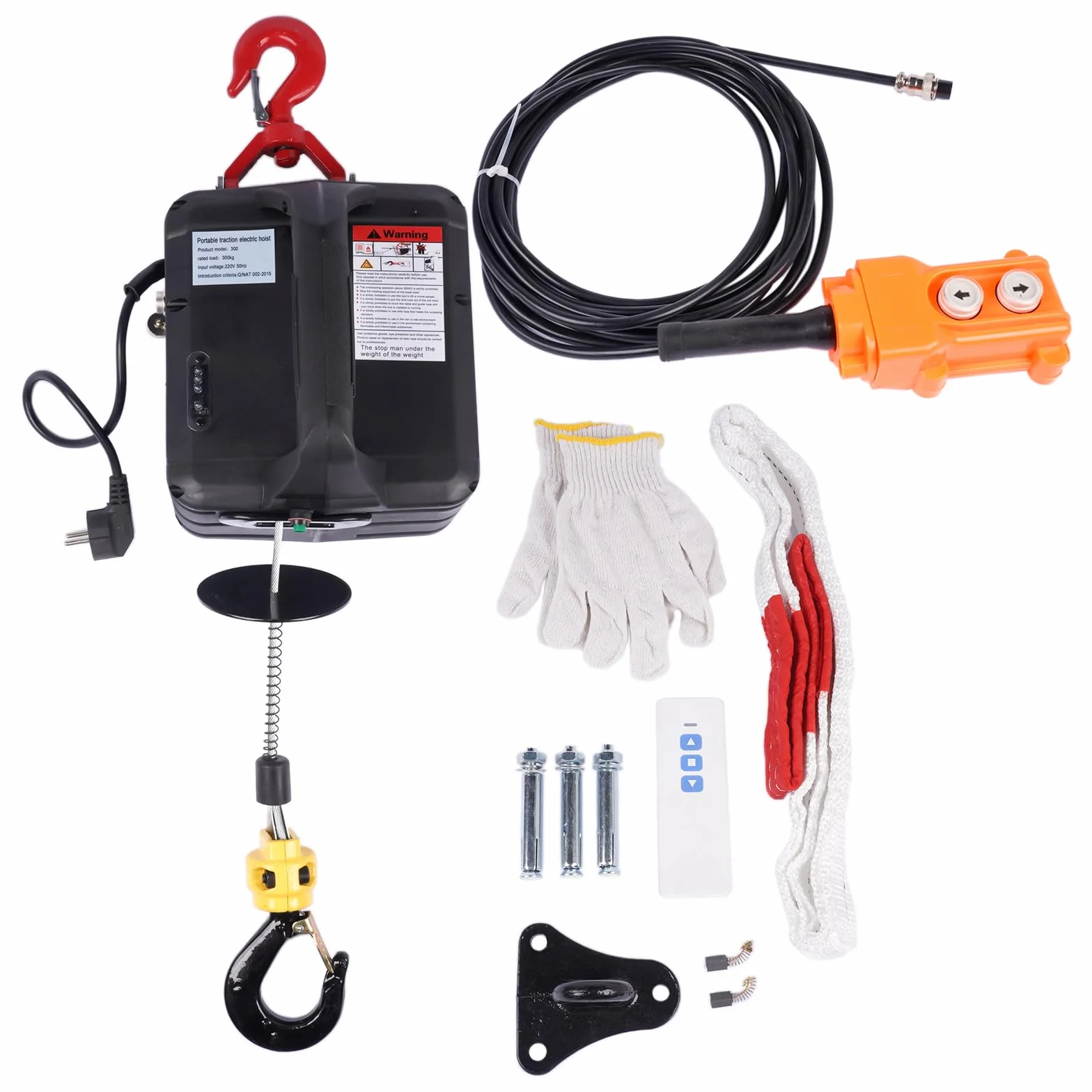 3 in 1 Paranco elettrico 1500W 500KG Argano Elettrico Portatile con finecorsa a infrarossi migliorato per Garage Magazzini Costruzione Domestica Hopzty