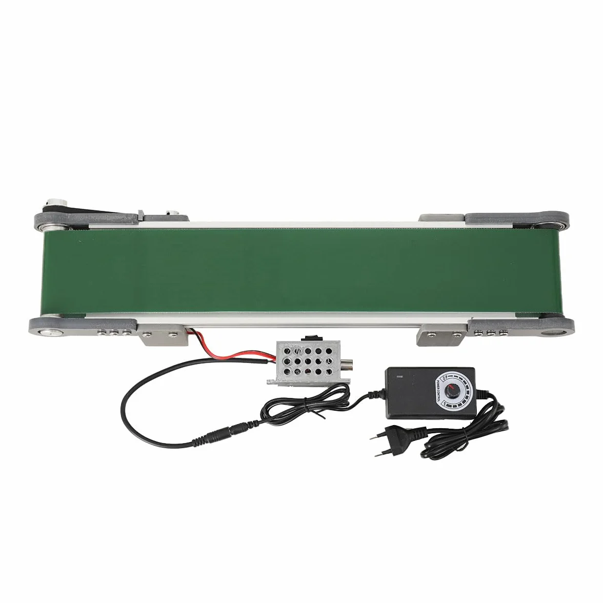 Nastro Trasportatore Elettrico Da Tavolo 500x100mm, Mini Distributore Automatico Trasportatore, Nastro Trasportatore Antistatico in PVC Velocità Regolabile 1,8-7,6cm/S