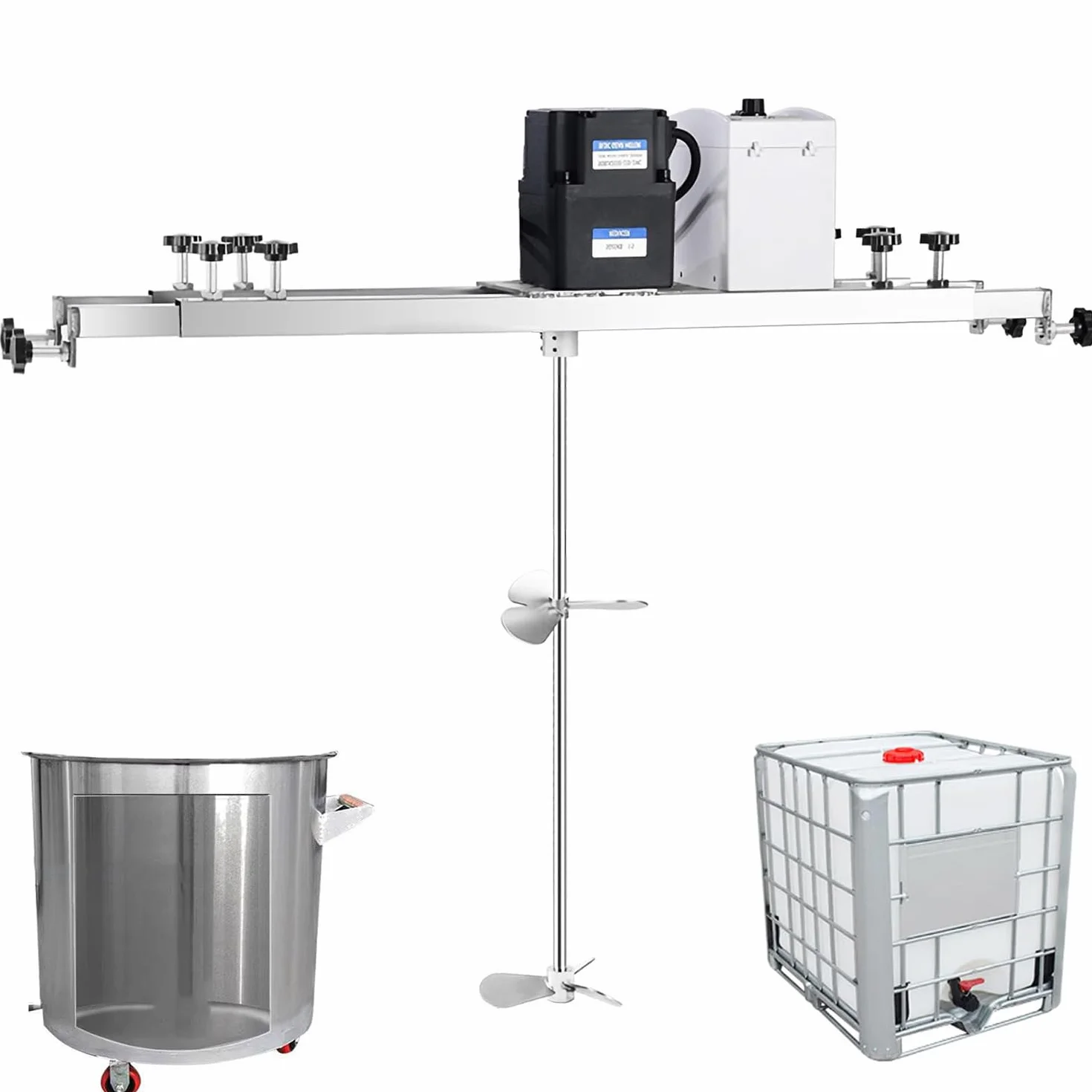 Agitatore elettrico per serbatoio IBC, miscelatore di vernice da 400 W, con gancio di supporto, miscelatrice 0-600 giri/min, agitatore dissolutore di inchiostro per serbatoio IBC e canna aperta